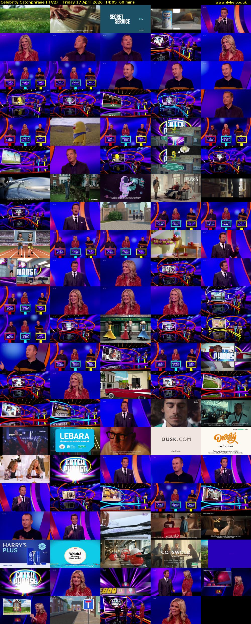 Celebrity Catchphrase (ITV2) Friday 17 April 2026 14:05 - 15:05