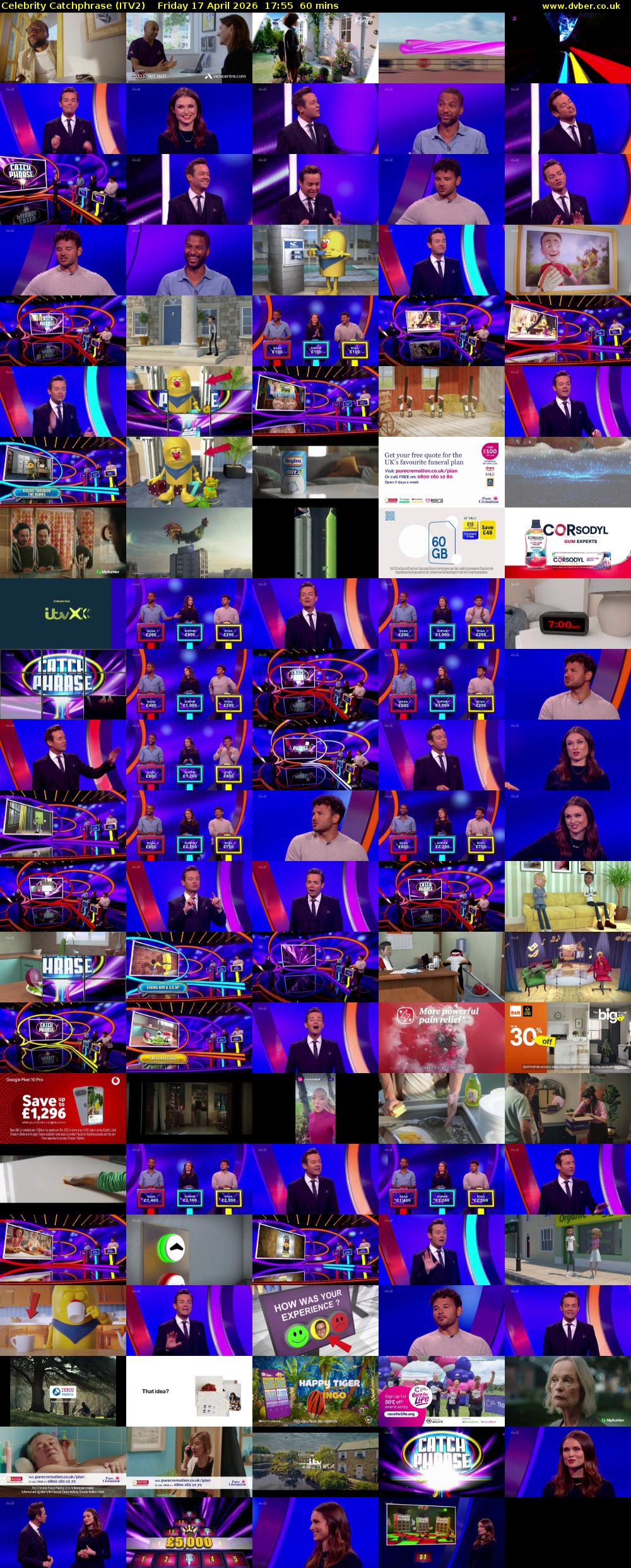 Celebrity Catchphrase (ITV2) Friday 17 April 2026 17:55 - 18:55