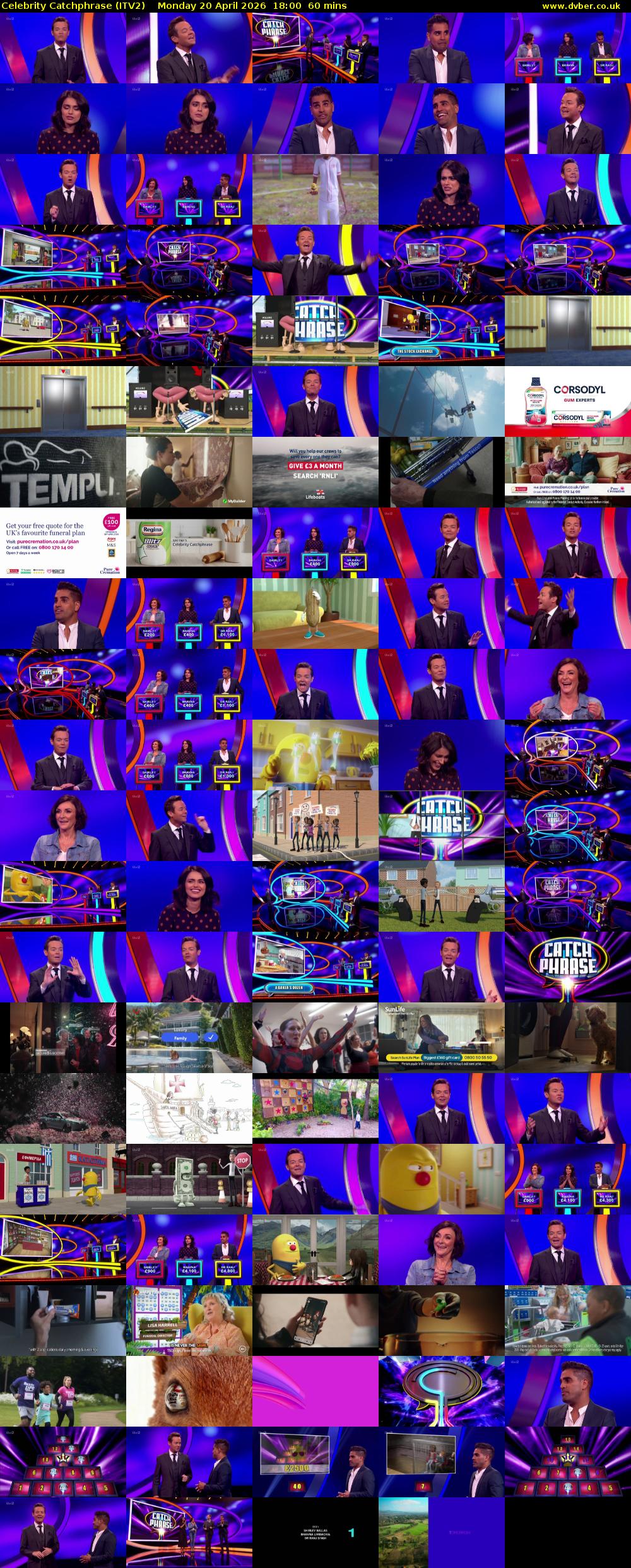 Celebrity Catchphrase (ITV2) Monday 20 April 2026 18:00 - 19:00