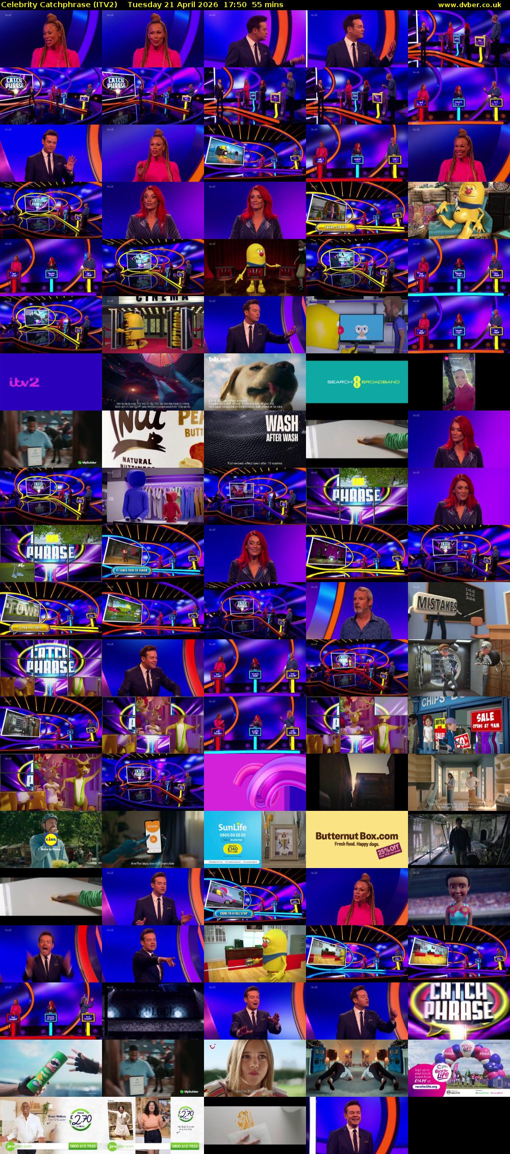 Celebrity Catchphrase (ITV2) Tuesday 21 April 2026 17:50 - 18:45