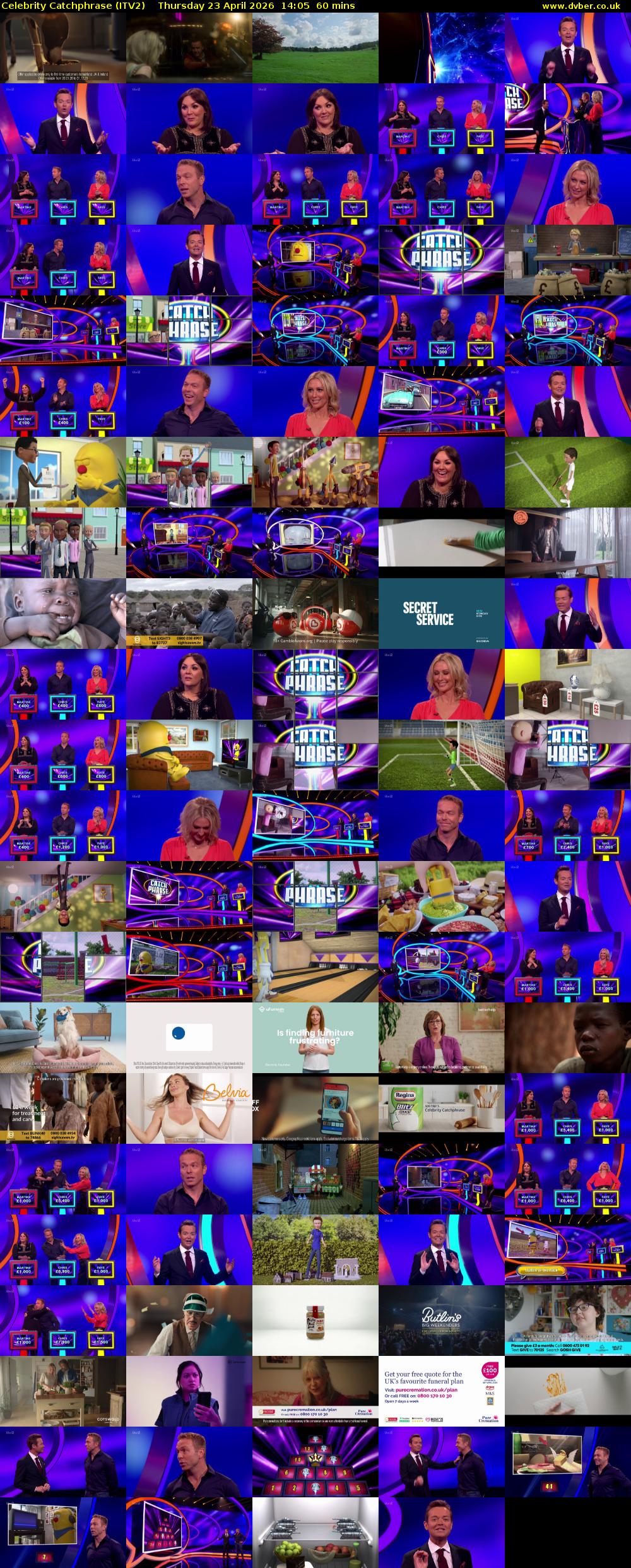 Celebrity Catchphrase (ITV2) Thursday 23 April 2026 14:05 - 15:05