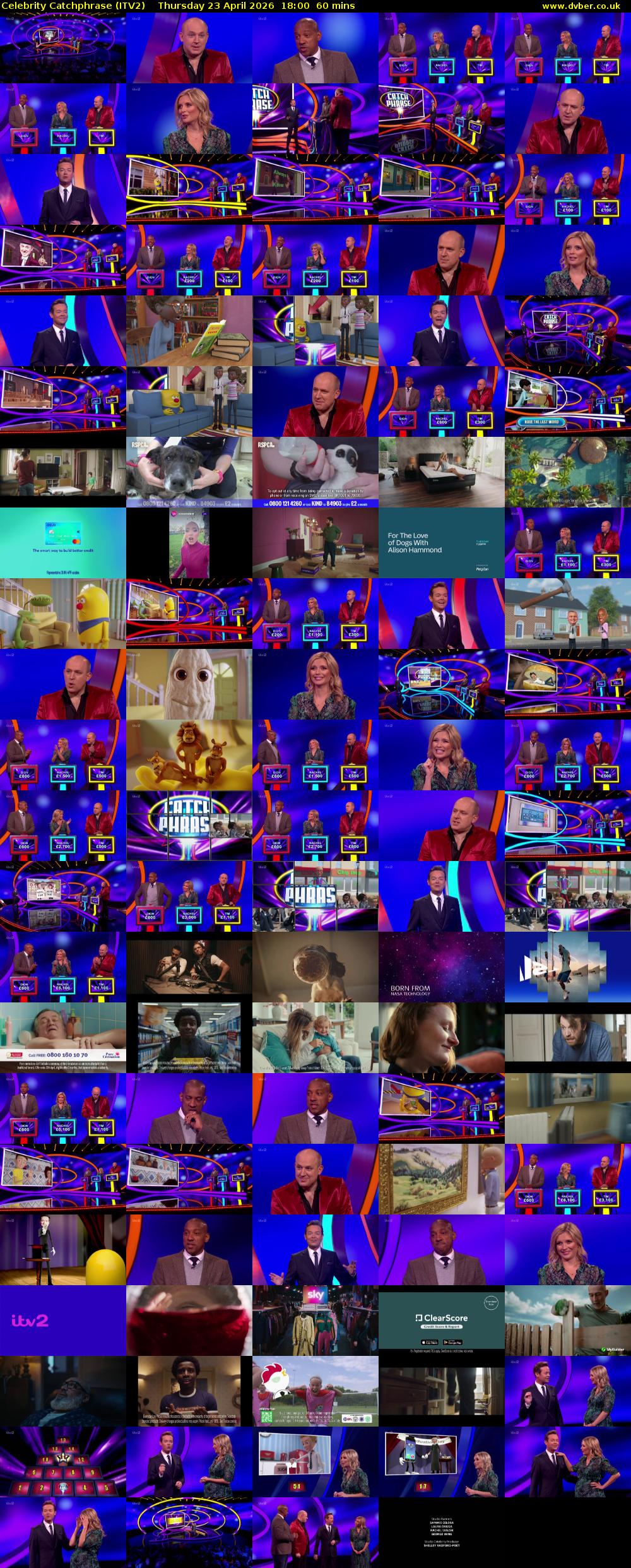 Celebrity Catchphrase (ITV2) Thursday 23 April 2026 18:00 - 19:00