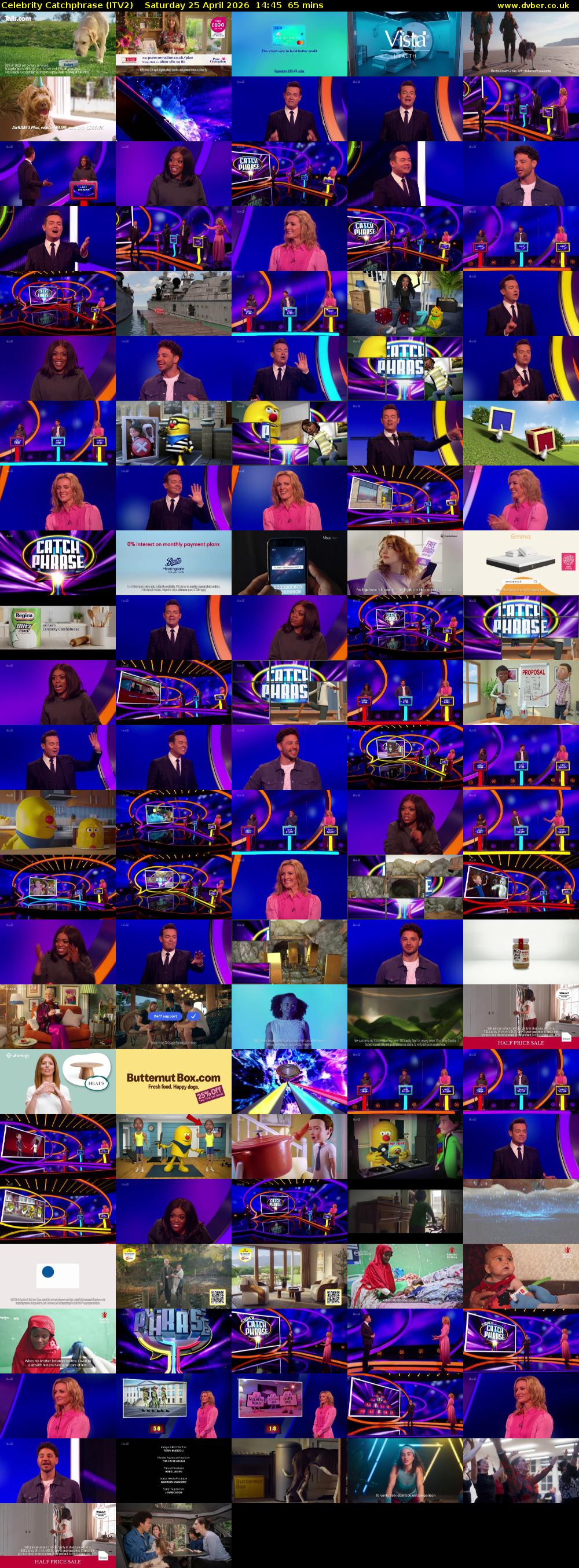 Celebrity Catchphrase (ITV2) Saturday 25 April 2026 14:45 - 15:50