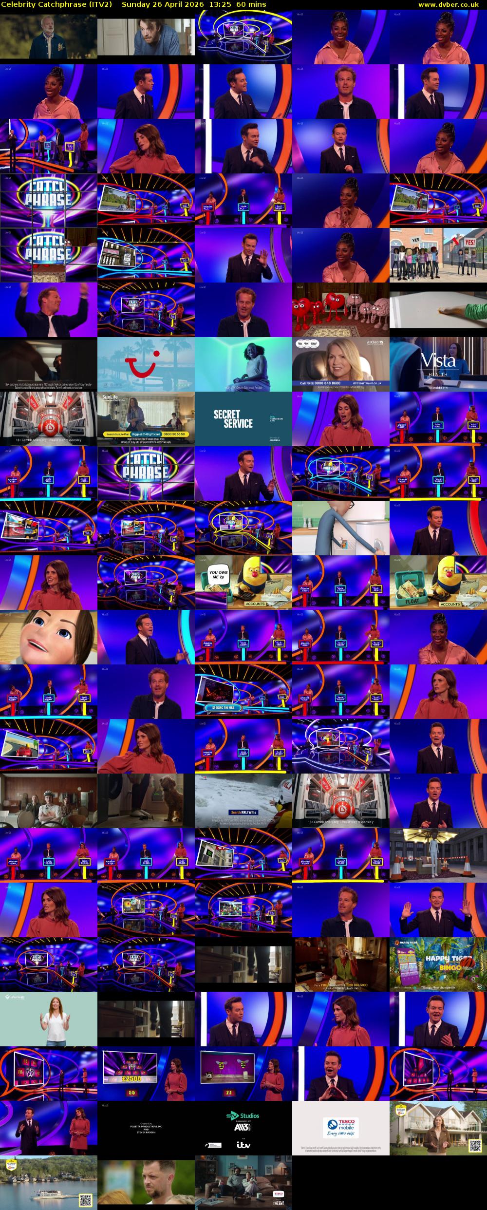 Celebrity Catchphrase (ITV2) Sunday 26 April 2026 13:25 - 14:25