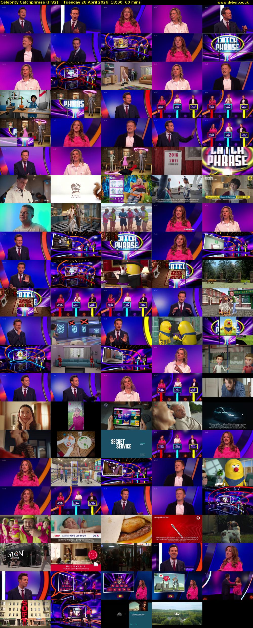 Celebrity Catchphrase (ITV2) Tuesday 28 April 2026 18:00 - 19:00