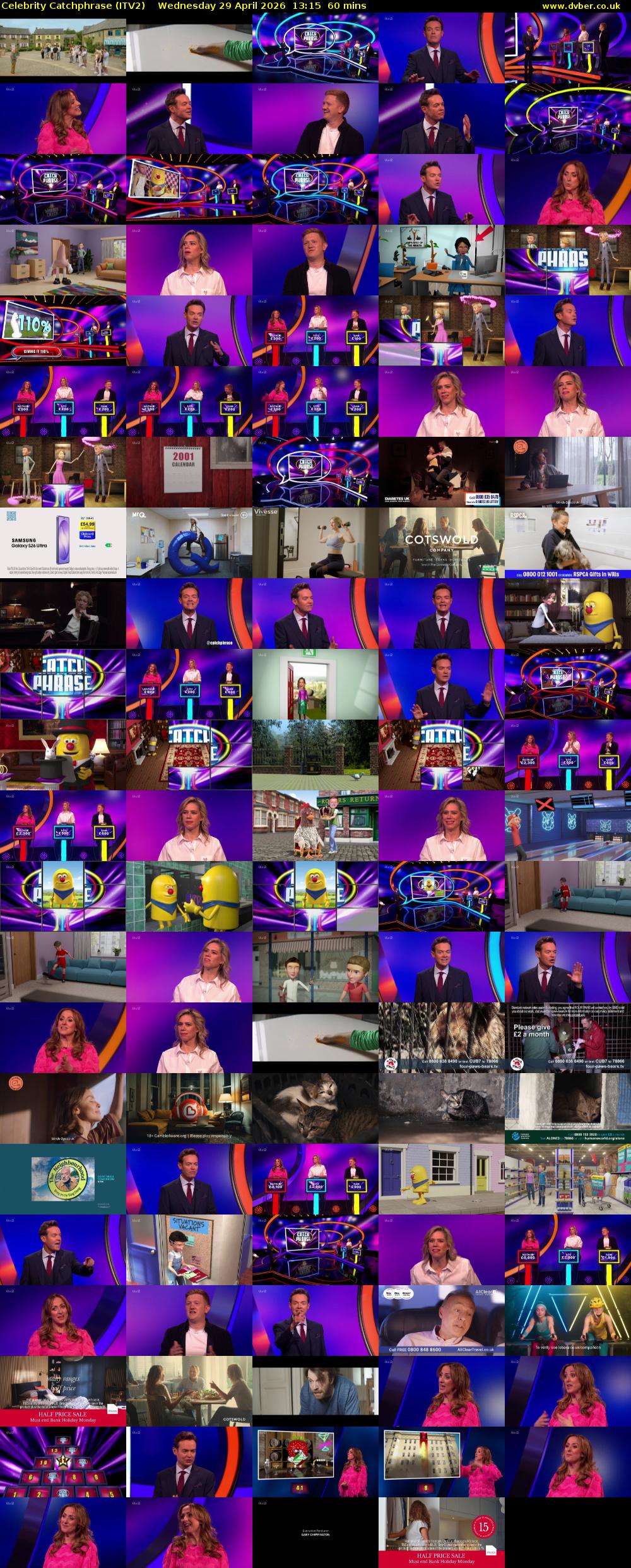 Celebrity Catchphrase (ITV2) Wednesday 29 April 2026 13:15 - 14:15