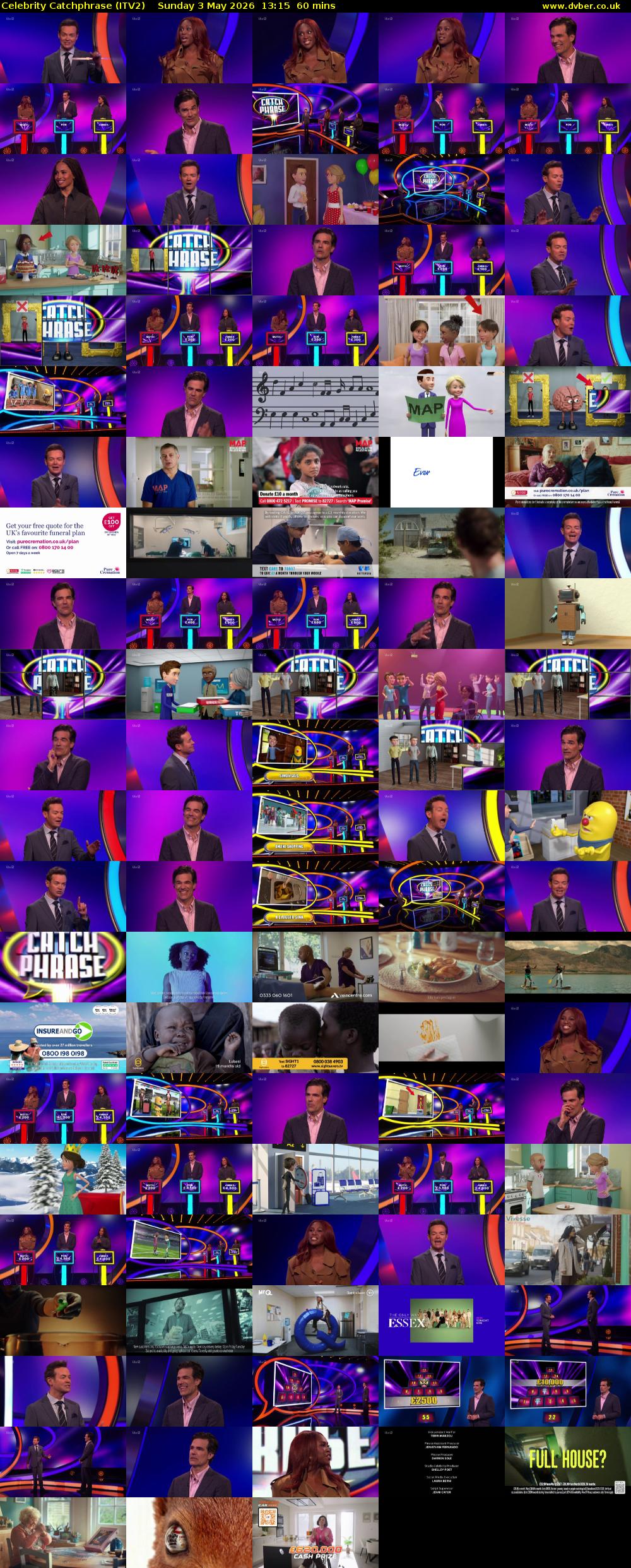 Celebrity Catchphrase (ITV2) Sunday 3 May 2026 13:15 - 14:15