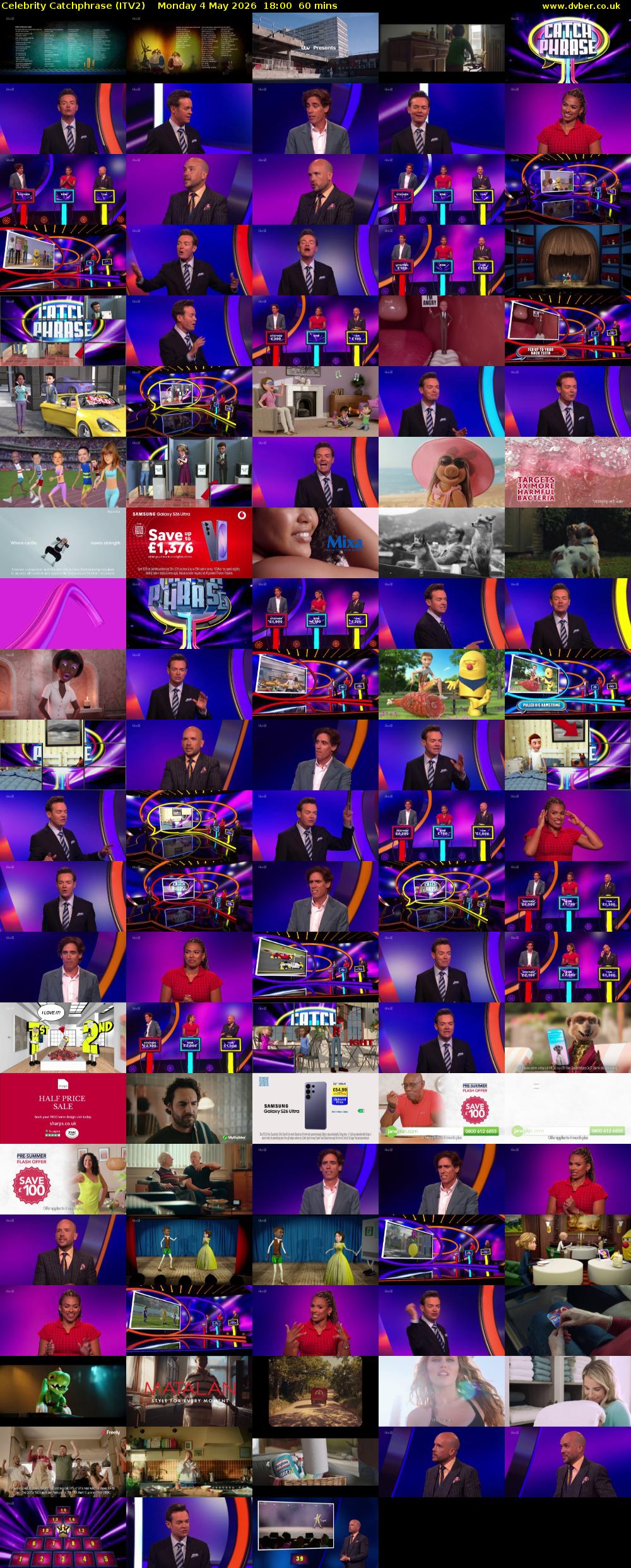 Celebrity Catchphrase (ITV2) Monday 4 May 2026 18:00 - 19:00