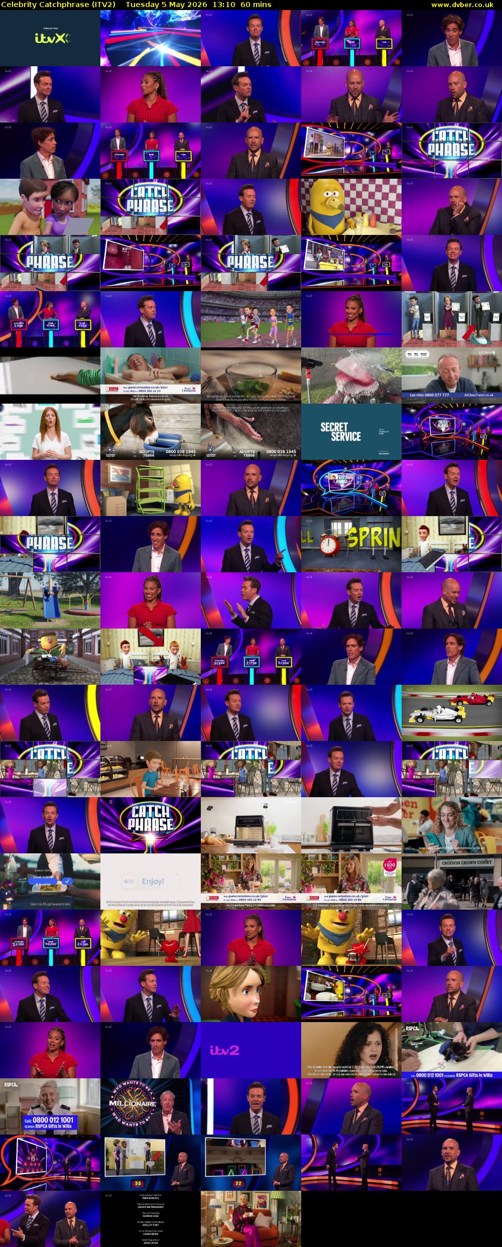 Celebrity Catchphrase (ITV2) Tuesday 5 May 2026 13:10 - 14:10