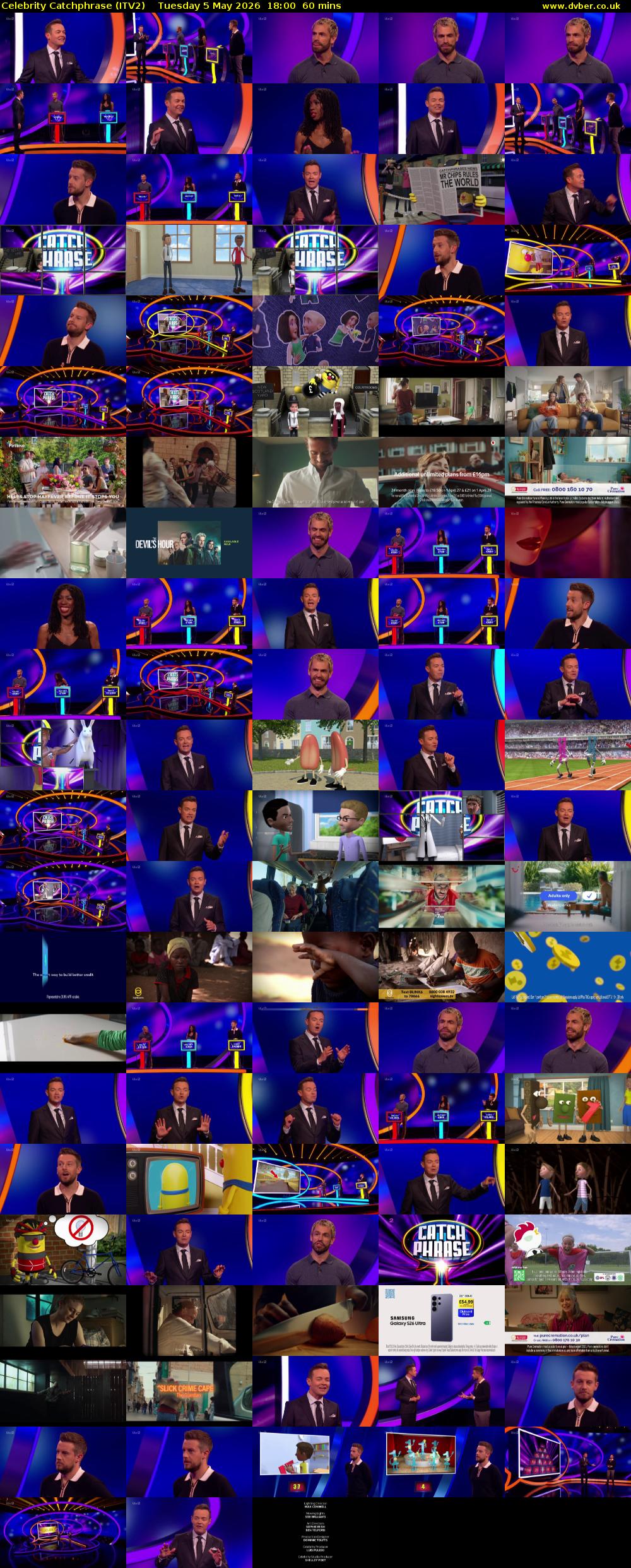 Celebrity Catchphrase (ITV2) Tuesday 5 May 2026 18:00 - 19:00