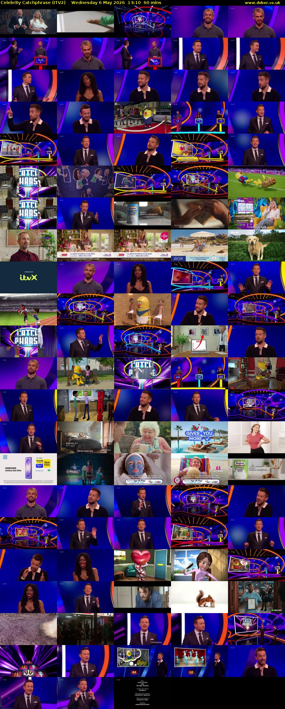 Celebrity Catchphrase (ITV2) Wednesday 6 May 2026 13:10 - 14:10