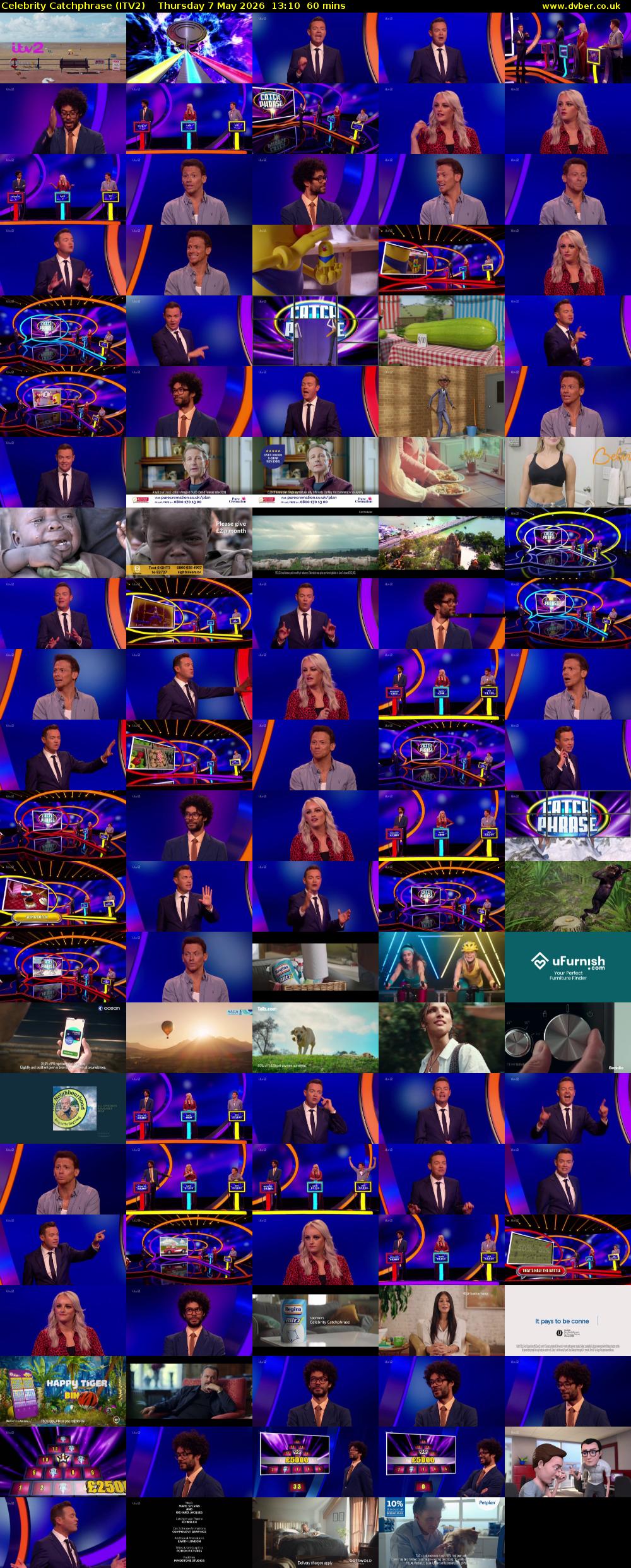 Celebrity Catchphrase (ITV2) Thursday 7 May 2026 13:10 - 14:10