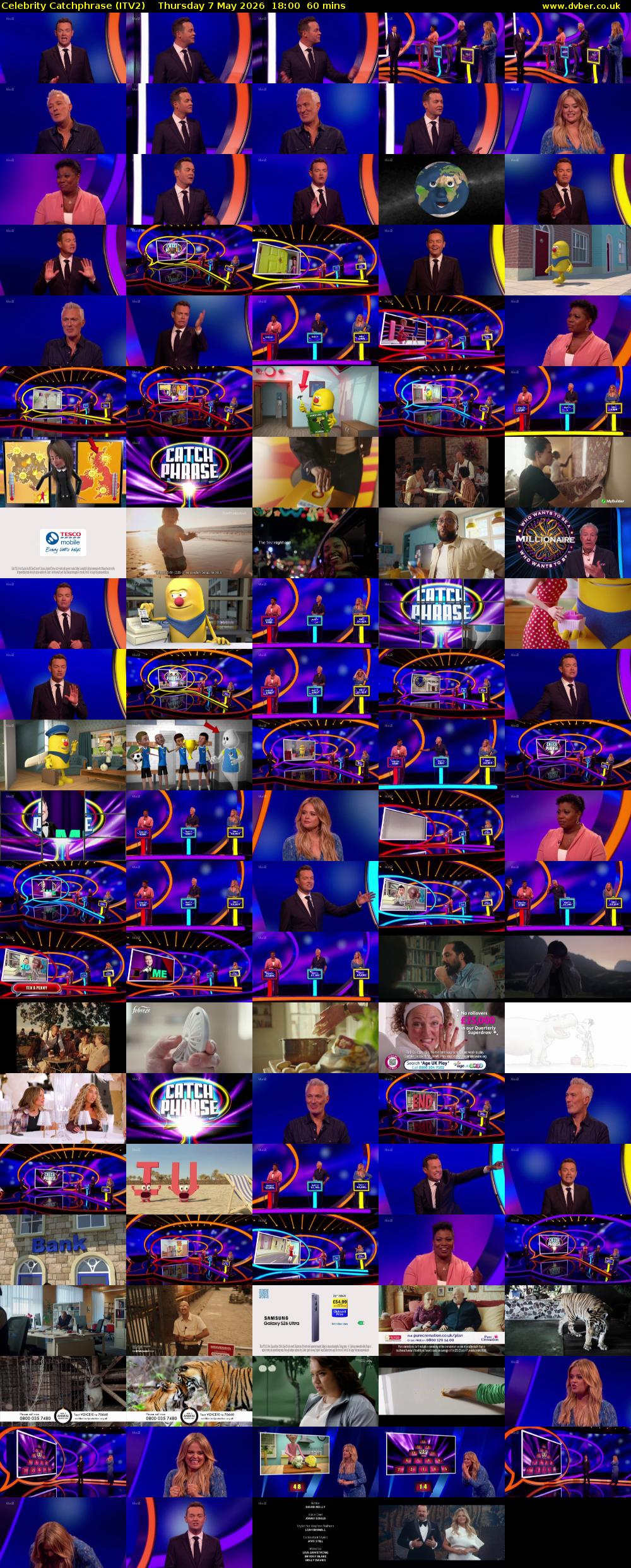 Celebrity Catchphrase (ITV2) Thursday 7 May 2026 18:00 - 19:00