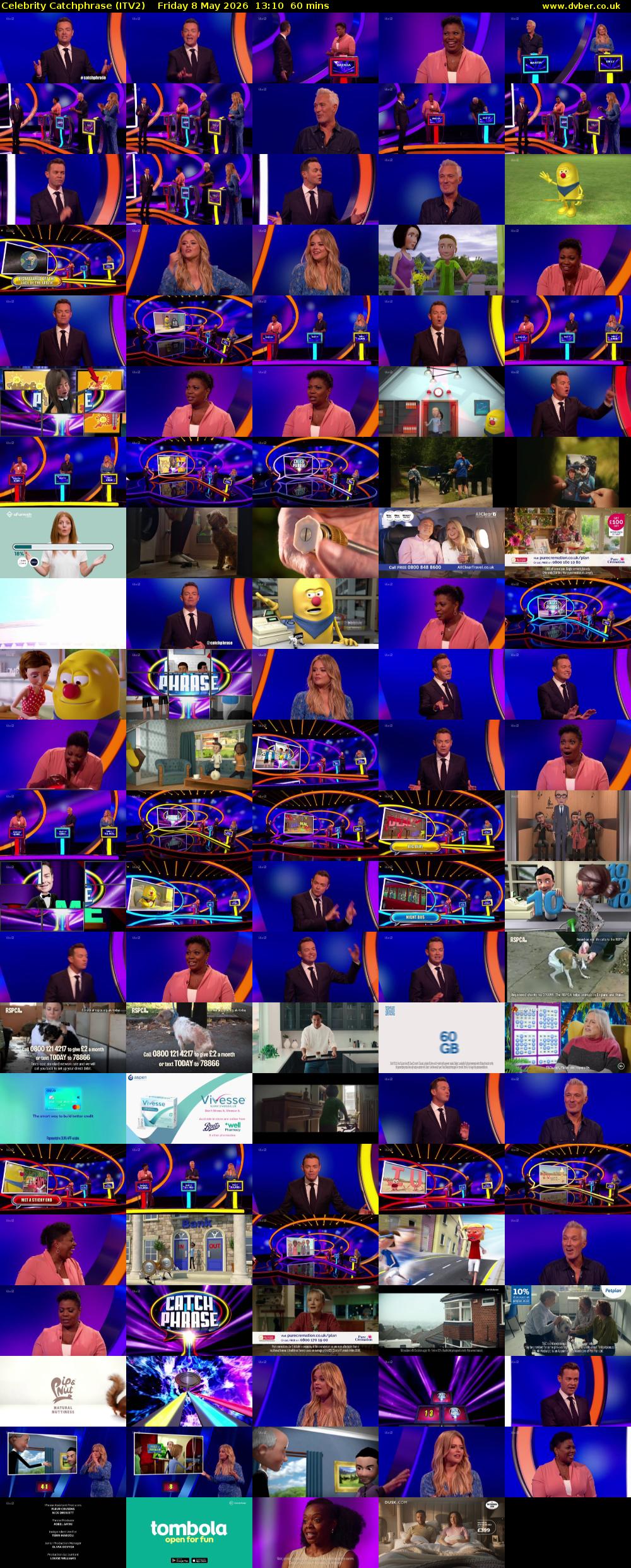 Celebrity Catchphrase (ITV2) Friday 8 May 2026 13:10 - 14:10