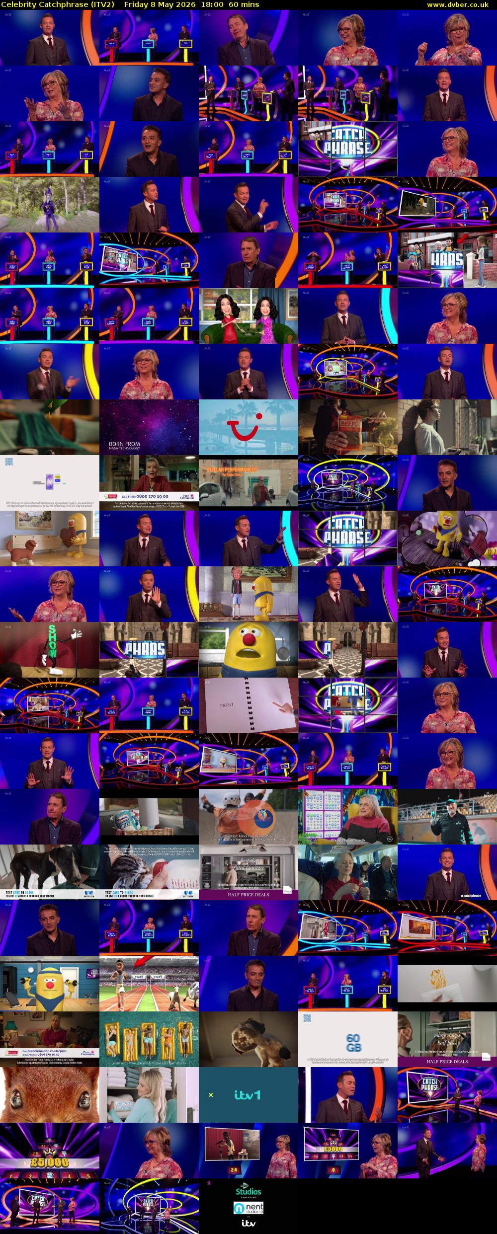 Celebrity Catchphrase (ITV2) Friday 8 May 2026 18:00 - 19:00