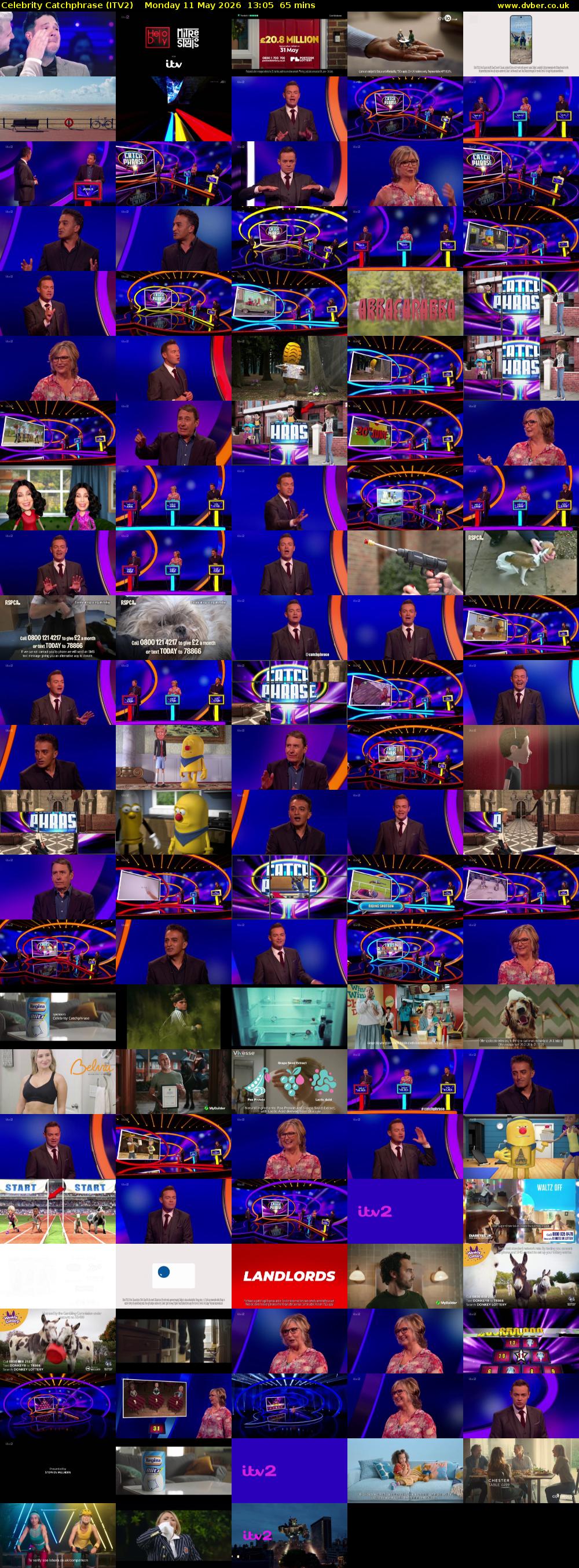 Celebrity Catchphrase (ITV2) Monday 11 May 2026 13:05 - 14:10