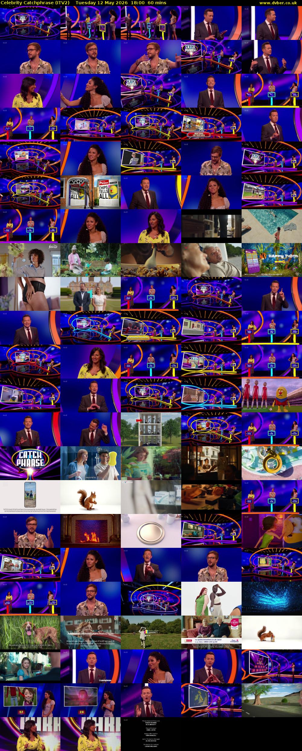 Celebrity Catchphrase (ITV2) Tuesday 12 May 2026 18:00 - 19:00