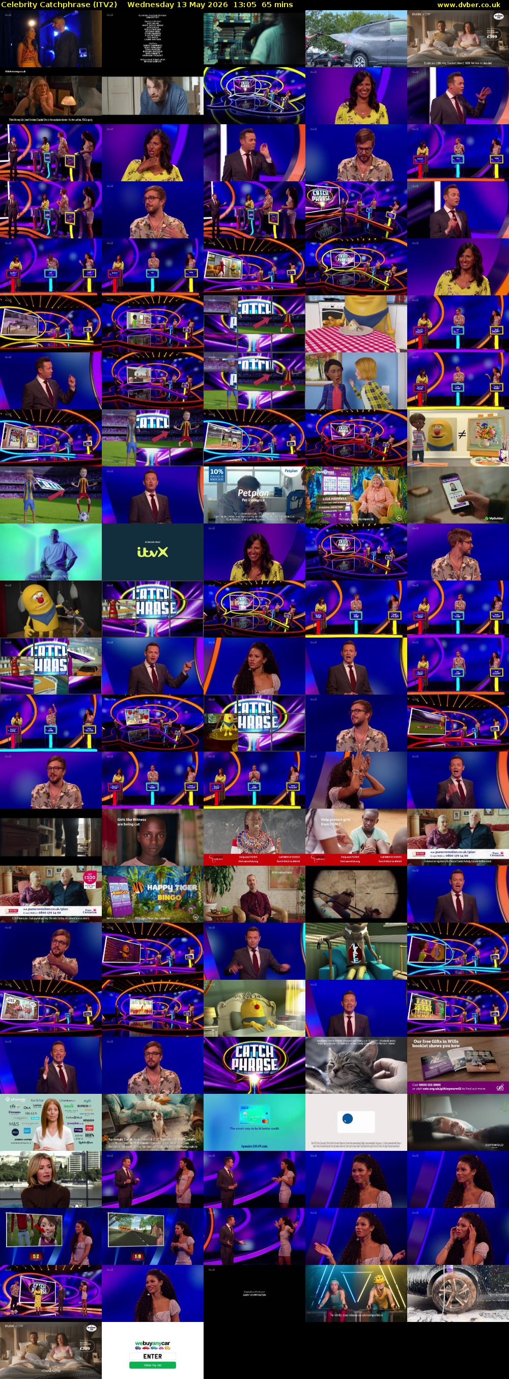 Celebrity Catchphrase (ITV2) Wednesday 13 May 2026 13:05 - 14:10
