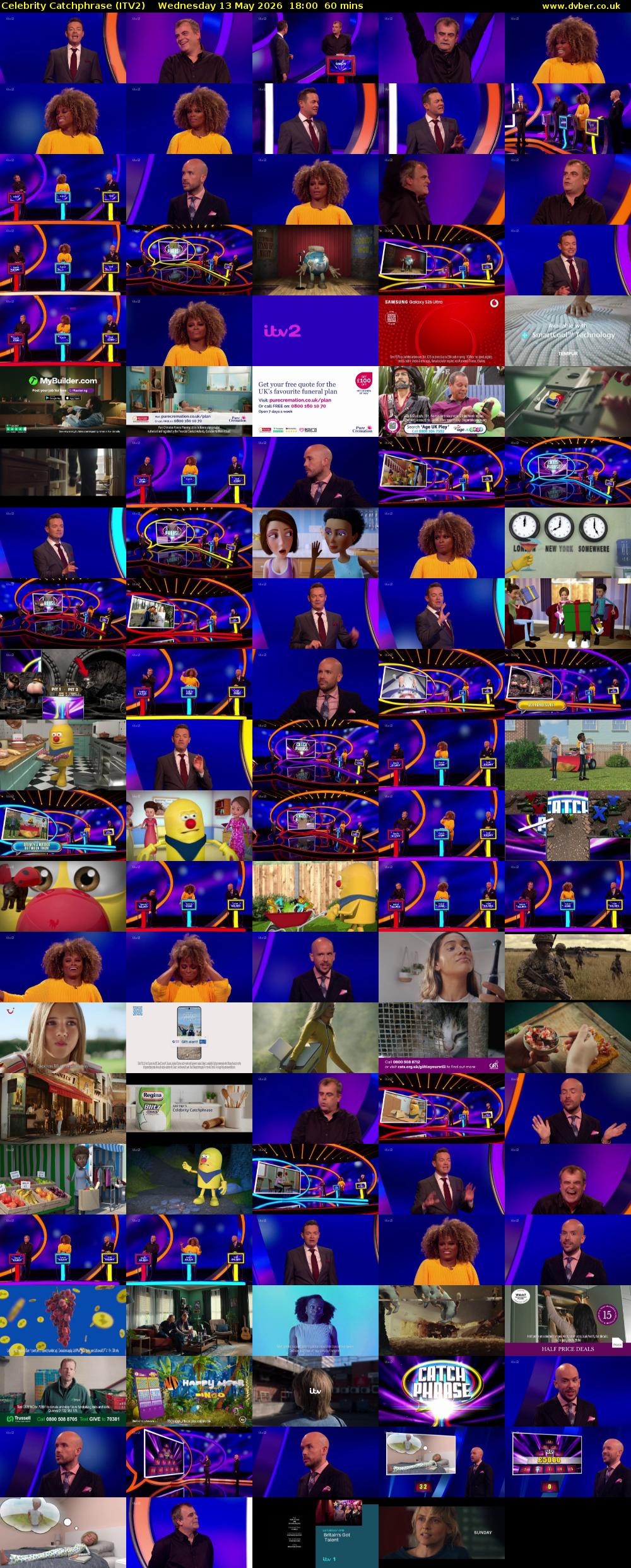 Celebrity Catchphrase (ITV2) Wednesday 13 May 2026 18:00 - 19:00