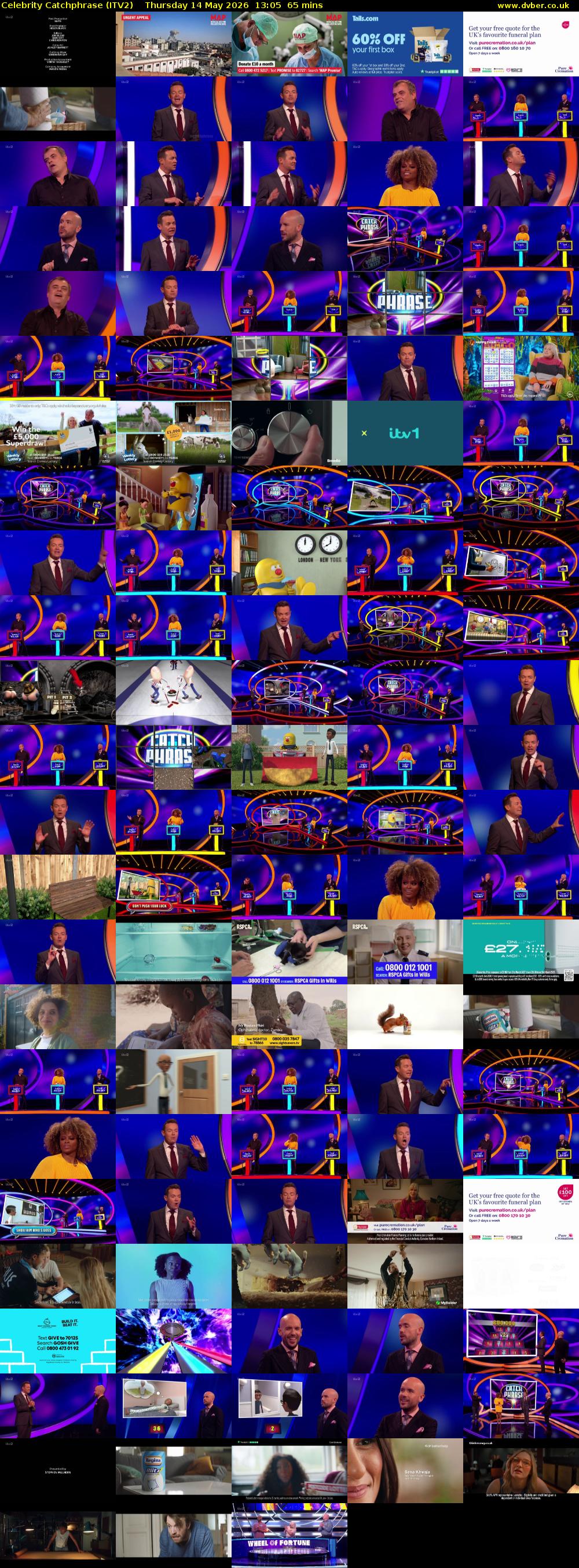 Celebrity Catchphrase (ITV2) Thursday 14 May 2026 13:05 - 14:10