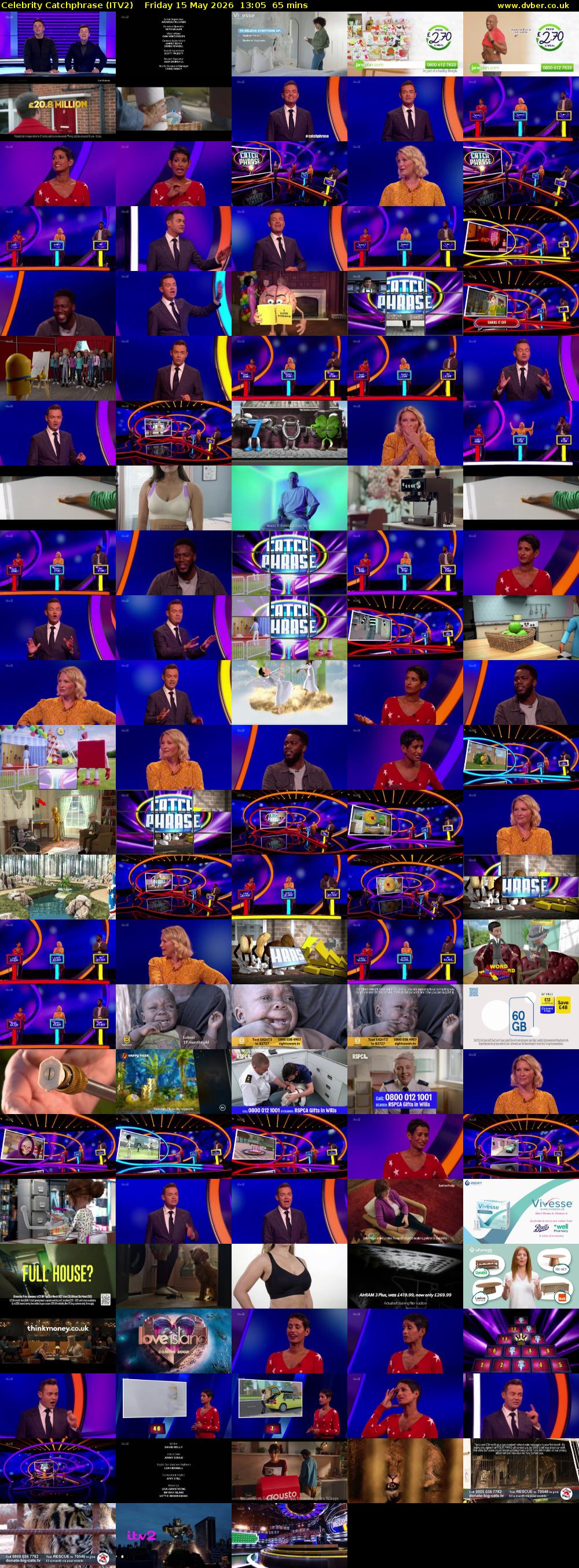 Celebrity Catchphrase (ITV2) Friday 15 May 2026 13:05 - 14:10