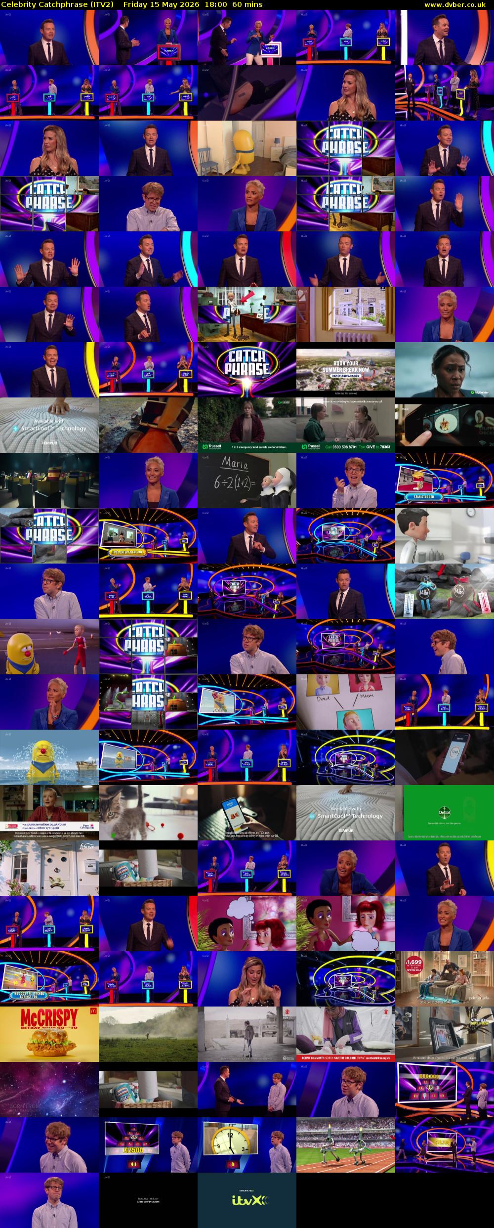 Celebrity Catchphrase (ITV2) Friday 15 May 2026 18:00 - 19:00