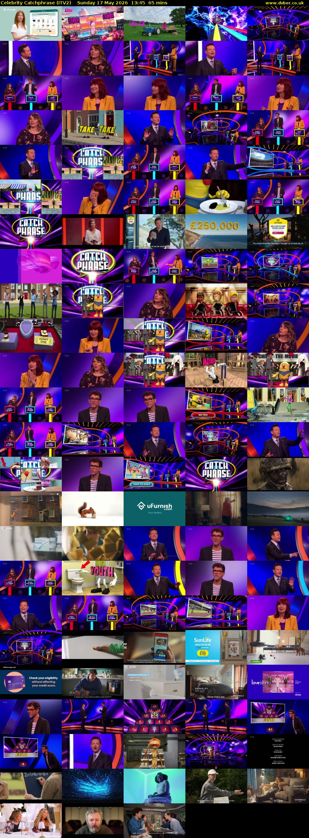 Celebrity Catchphrase (ITV2) Sunday 17 May 2026 13:45 - 14:50