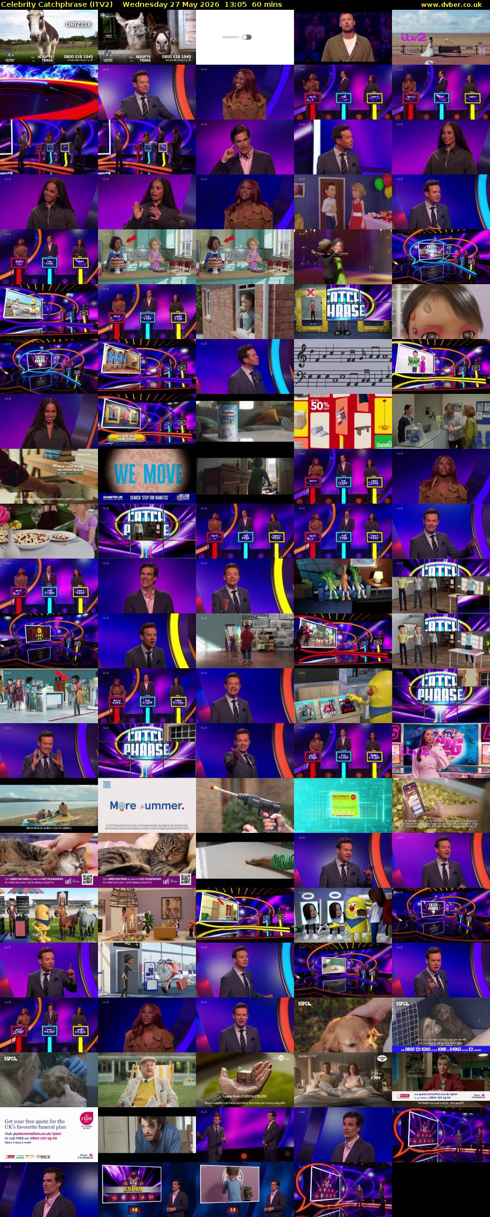 Celebrity Catchphrase (ITV2) Wednesday 27 May 2026 13:05 - 14:05