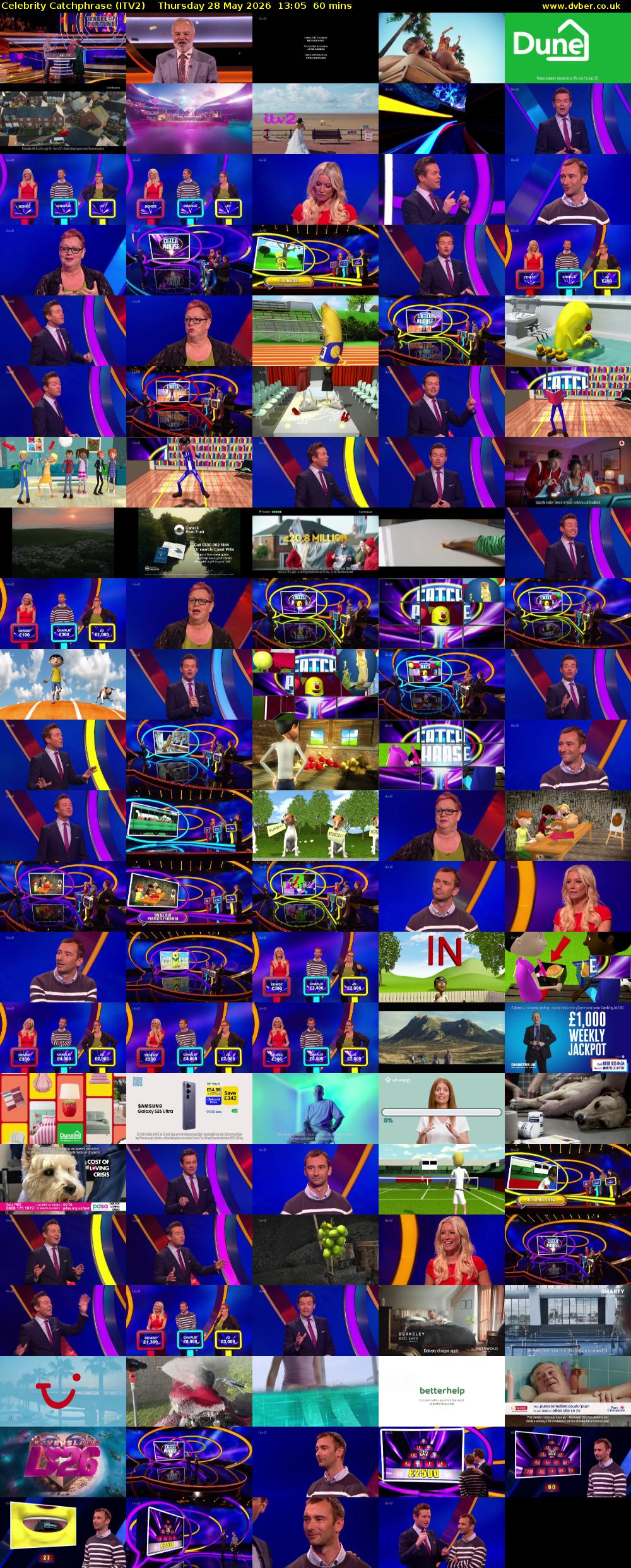 Celebrity Catchphrase (ITV2) Thursday 28 May 2026 13:05 - 14:05