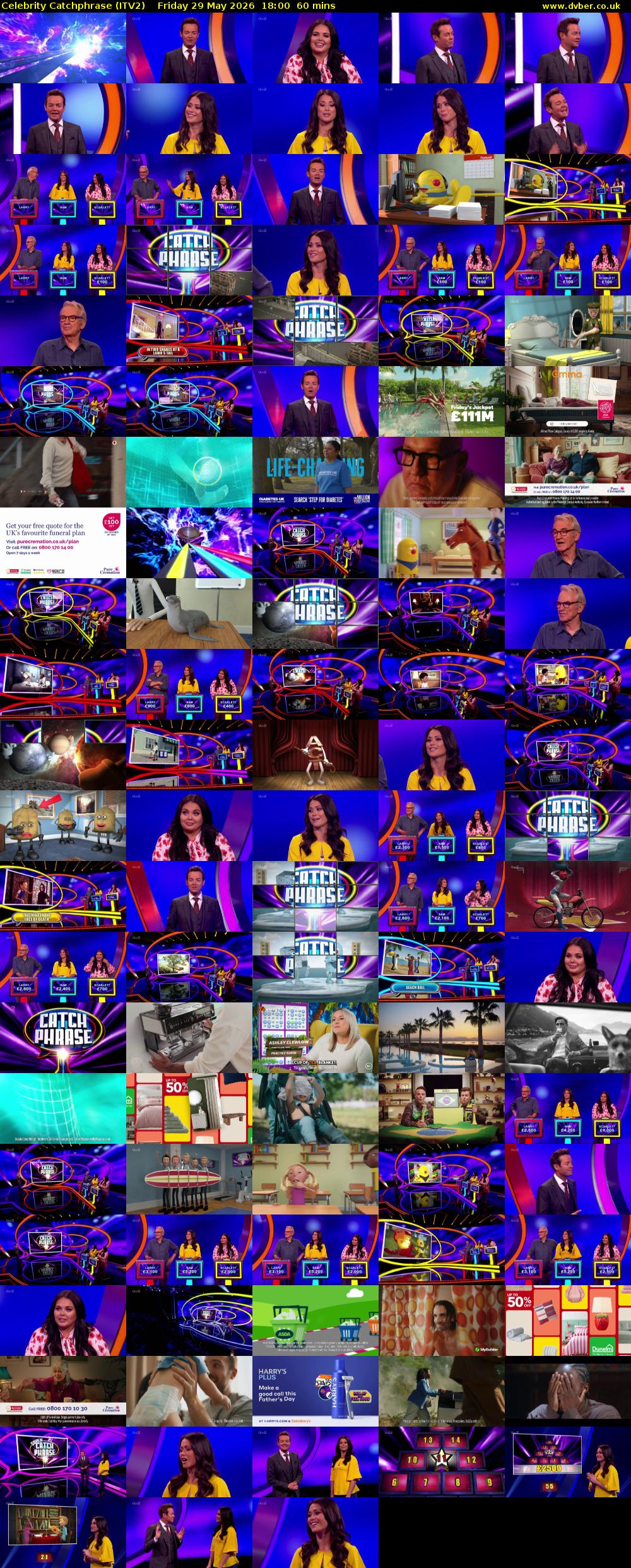 Celebrity Catchphrase (ITV2) Friday 29 May 2026 18:00 - 19:00