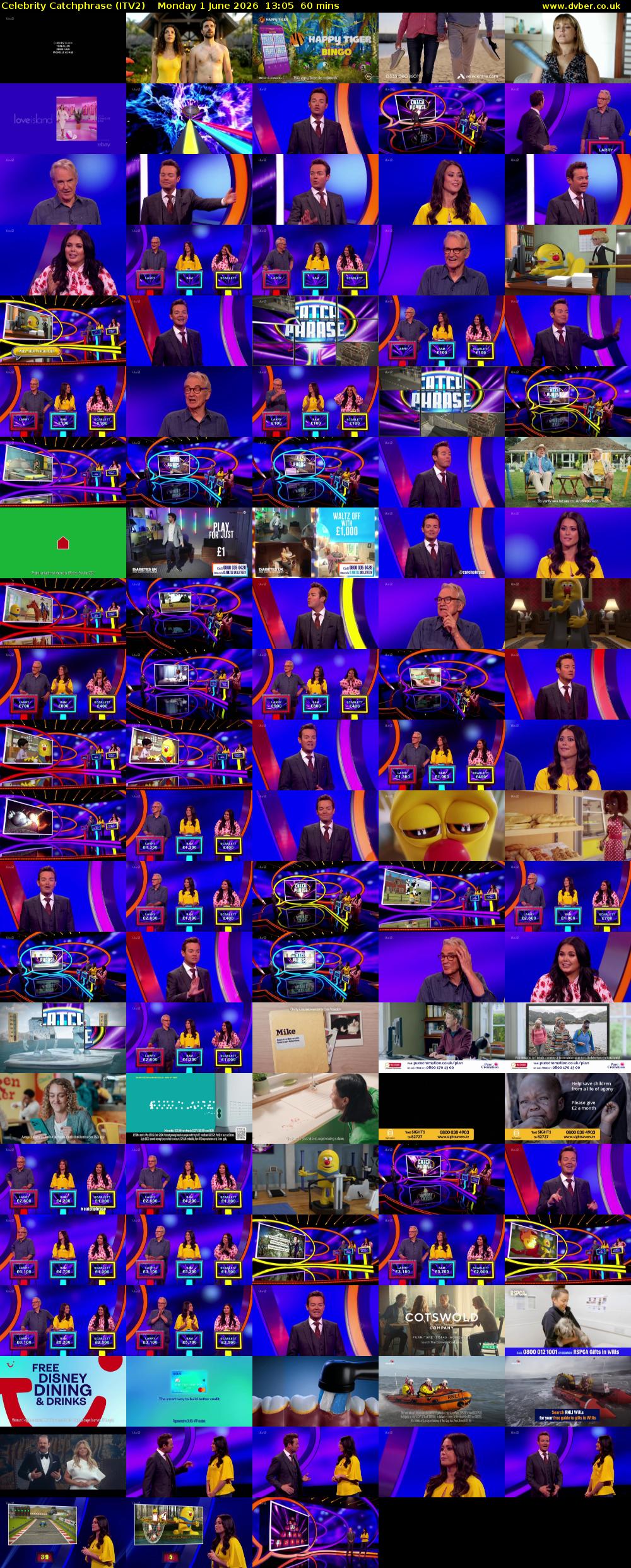 Celebrity Catchphrase (ITV2) Monday 1 June 2026 13:05 - 14:05