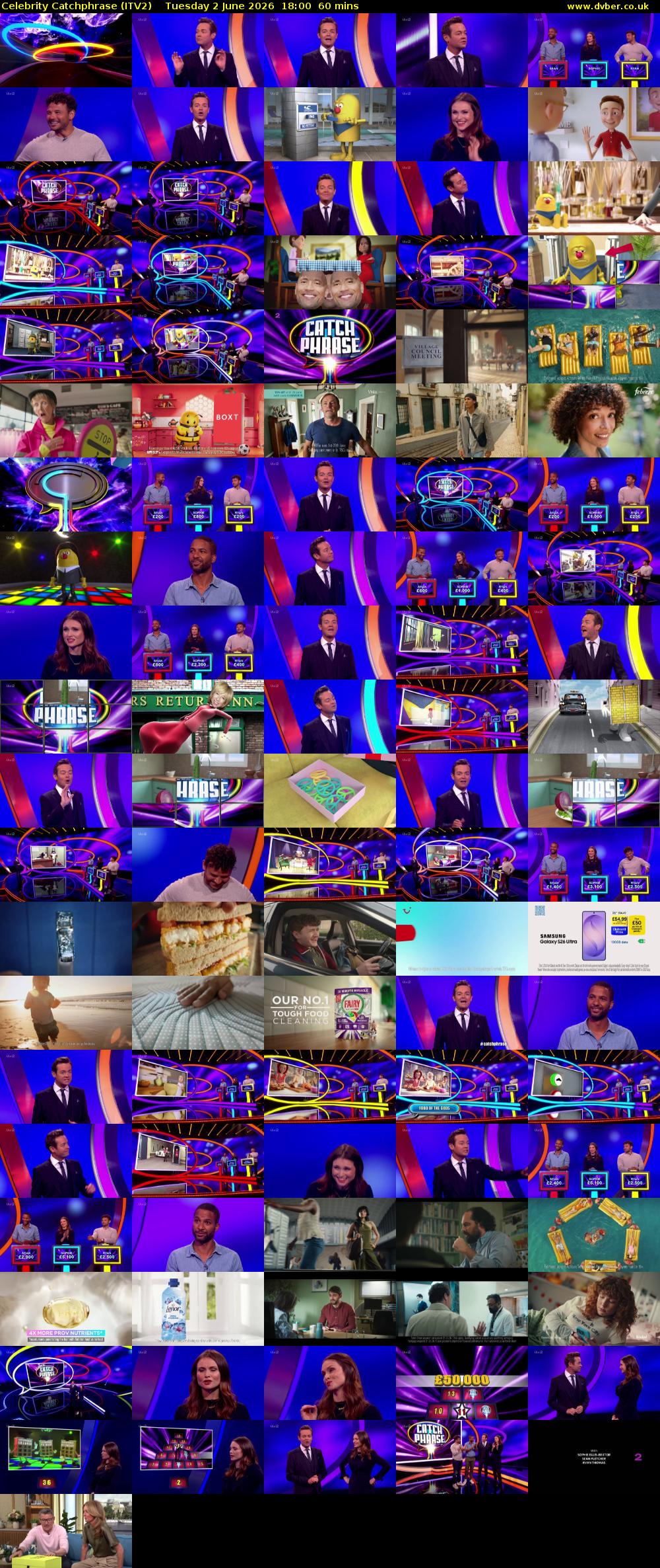 Celebrity Catchphrase (ITV2) Tuesday 2 June 2026 18:00 - 19:00
