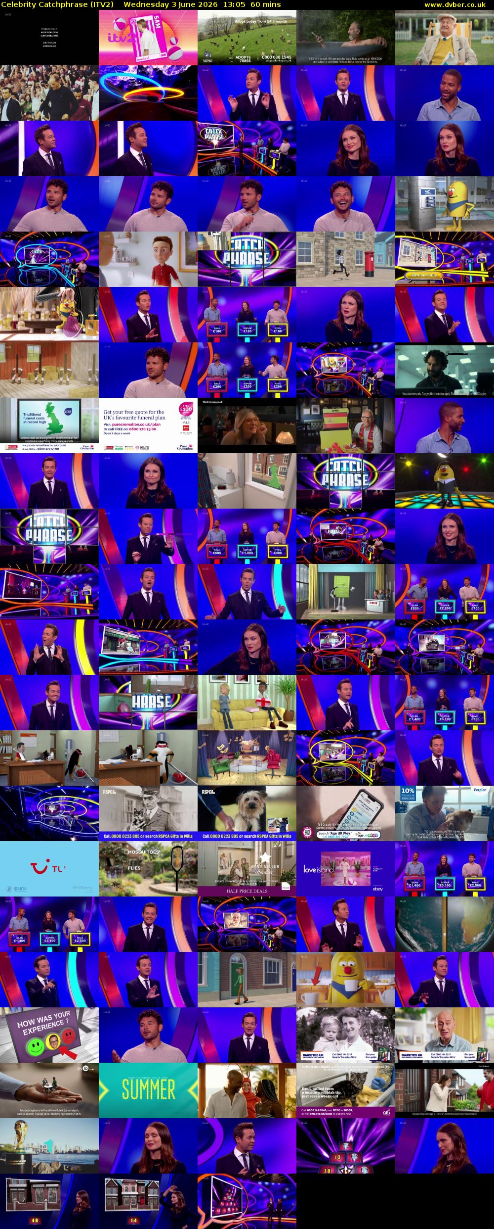 Celebrity Catchphrase (ITV2) Wednesday 3 June 2026 13:05 - 14:05