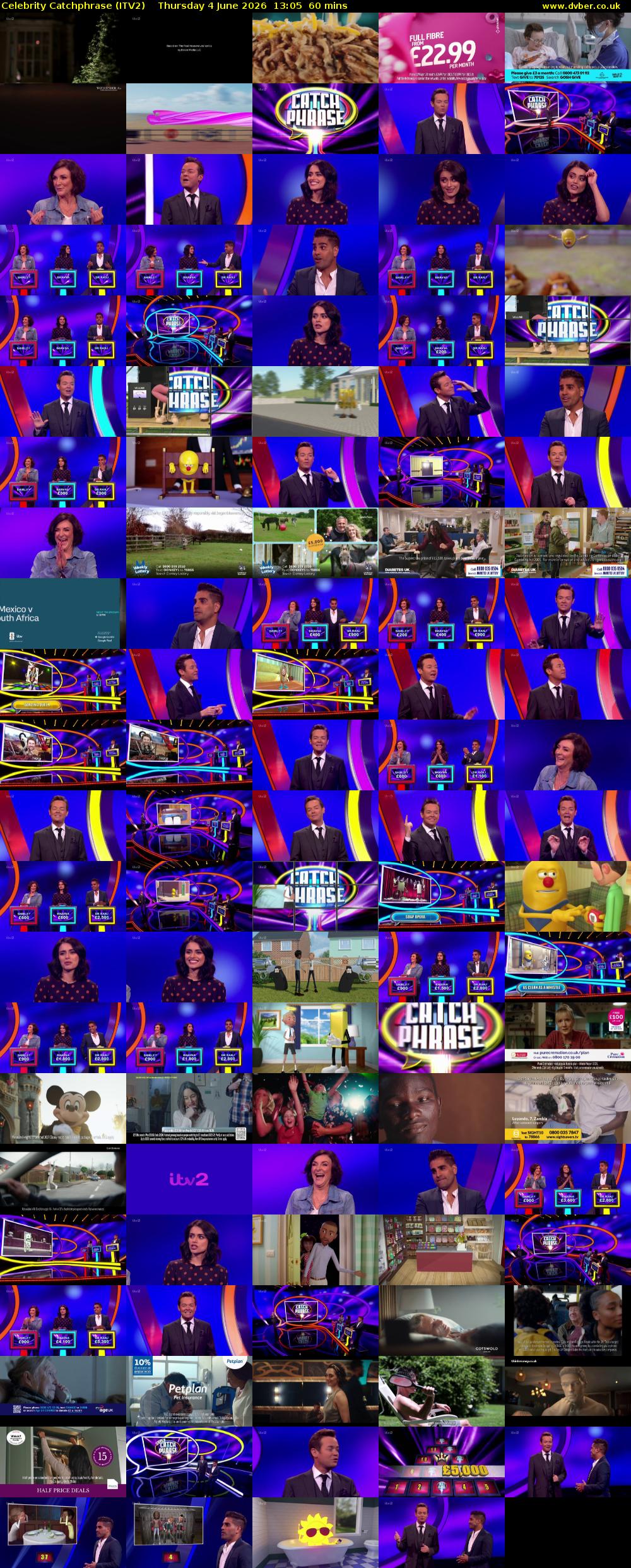 Celebrity Catchphrase (ITV2) Thursday 4 June 2026 13:05 - 14:05