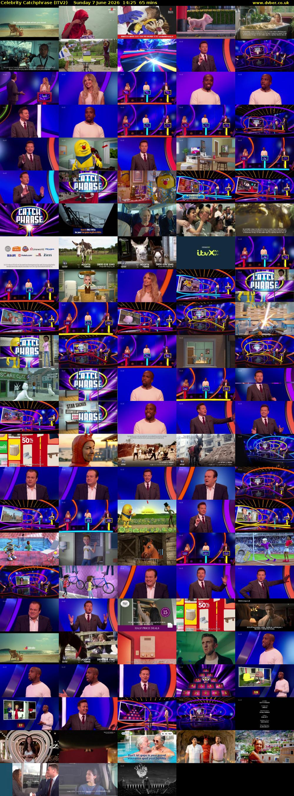 Celebrity Catchphrase (ITV2) Sunday 7 June 2026 14:25 - 15:30