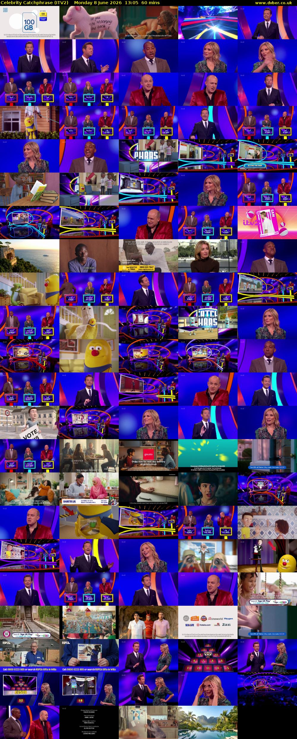 Celebrity Catchphrase (ITV2) Monday 8 June 2026 13:05 - 14:05
