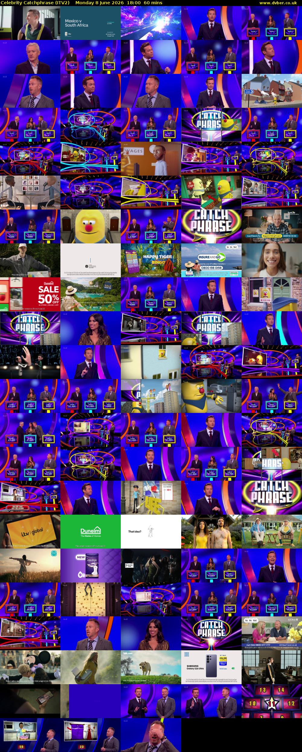 Celebrity Catchphrase (ITV2) Monday 8 June 2026 18:00 - 19:00