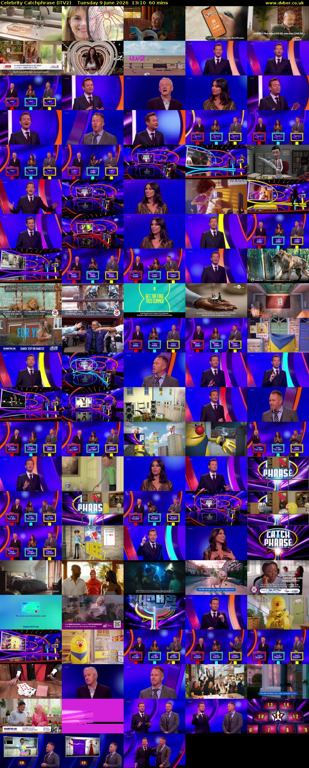 Celebrity Catchphrase (ITV2) Tuesday 9 June 2026 13:10 - 14:10