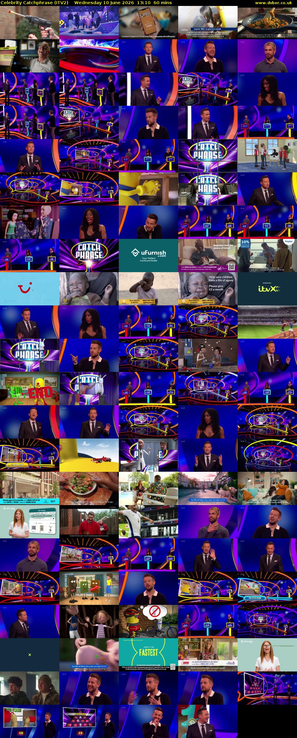 Celebrity Catchphrase (ITV2) Wednesday 10 June 2026 13:10 - 14:10
