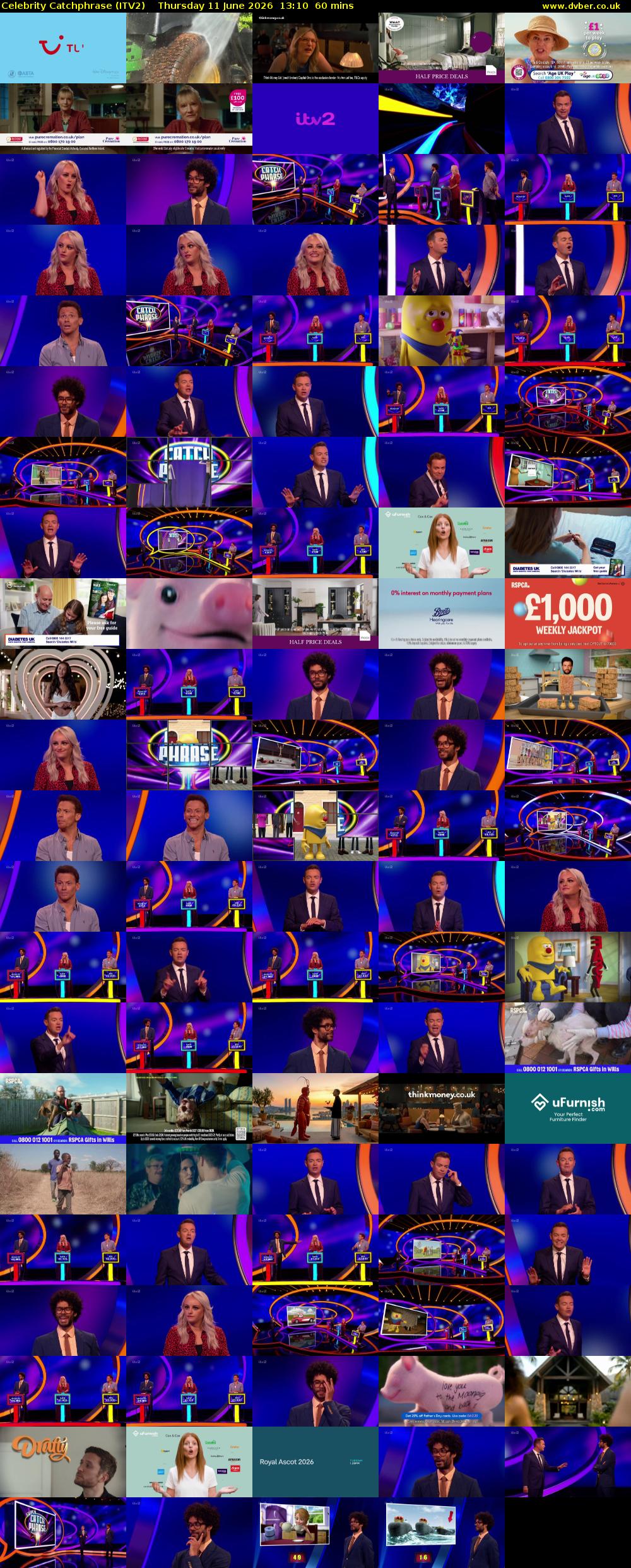 Celebrity Catchphrase (ITV2) Thursday 11 June 2026 13:10 - 14:10