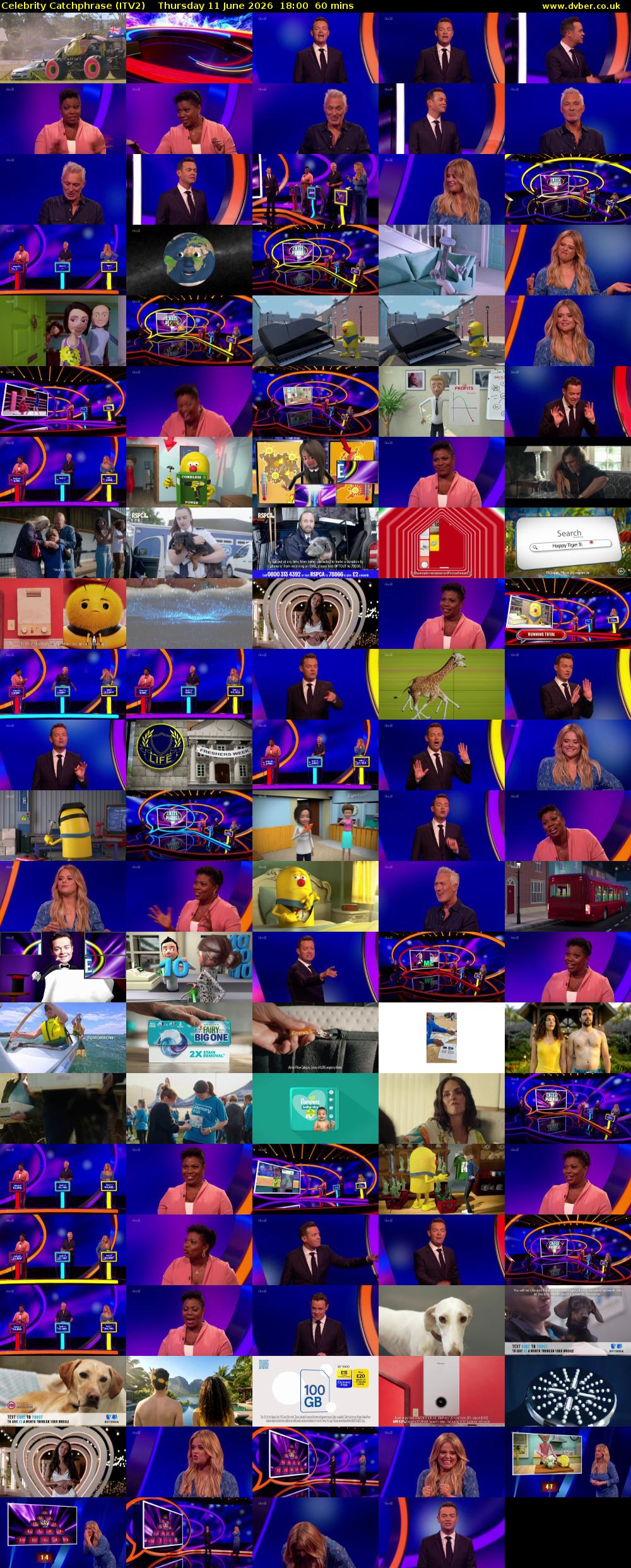 Celebrity Catchphrase (ITV2) Thursday 11 June 2026 18:00 - 19:00