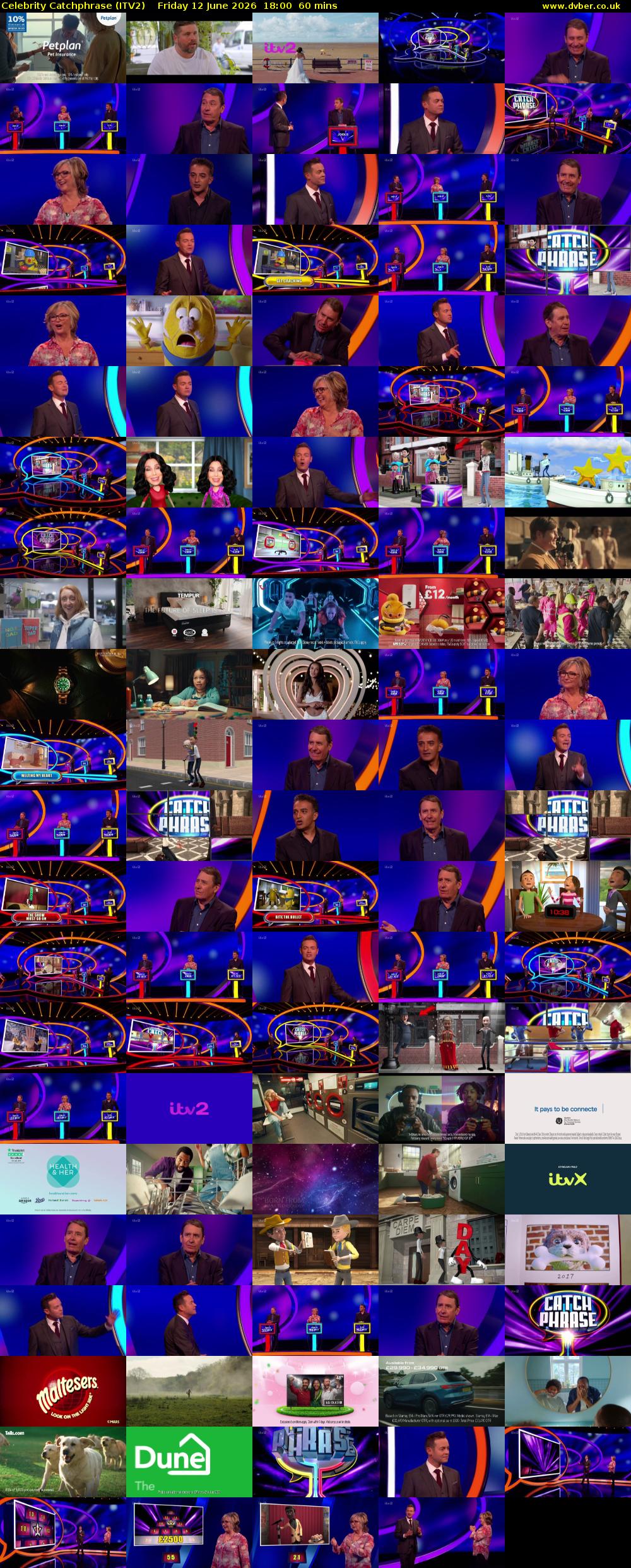 Celebrity Catchphrase (ITV2) Friday 12 June 2026 18:00 - 19:00