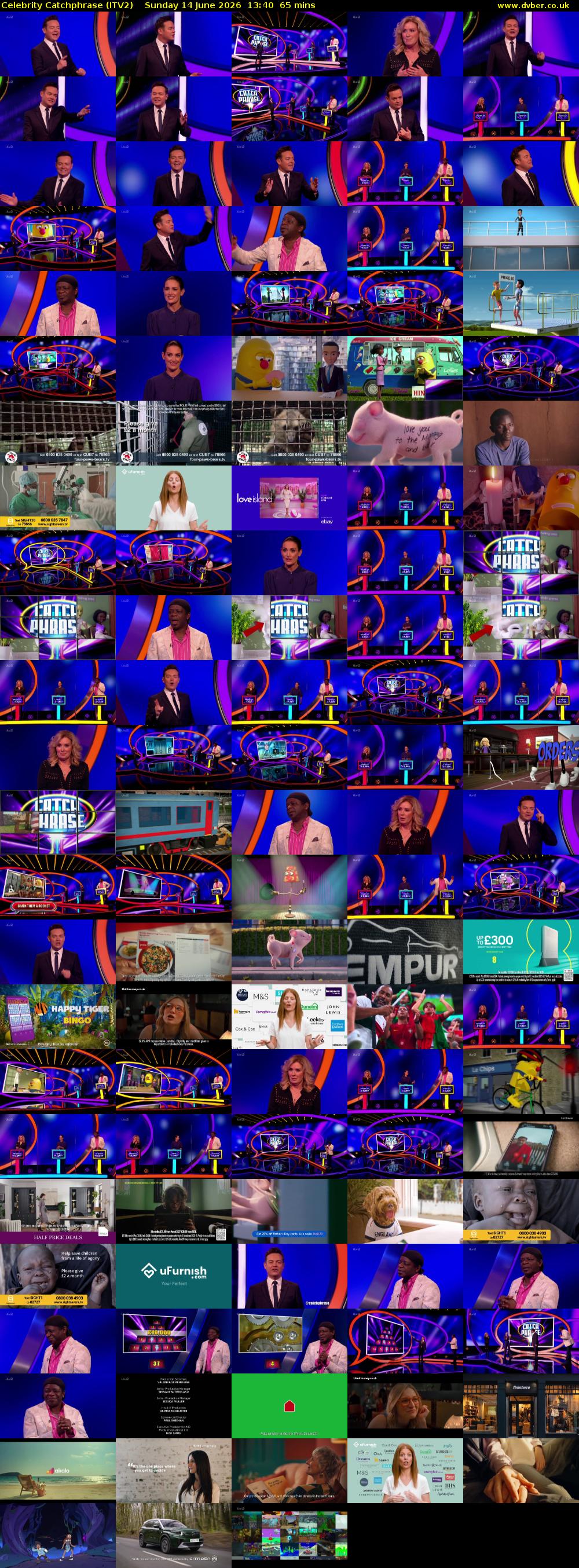 Celebrity Catchphrase (ITV2) Sunday 14 June 2026 13:40 - 14:45