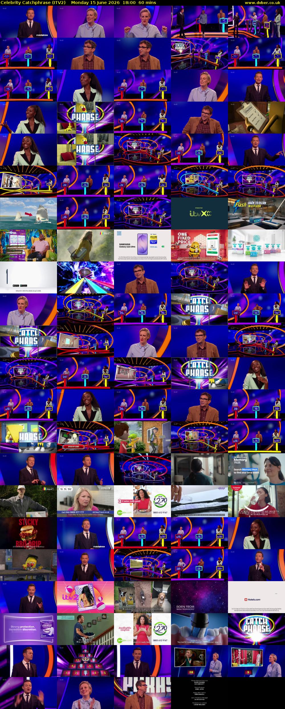 Celebrity Catchphrase (ITV2) Monday 15 June 2026 18:00 - 19:00
