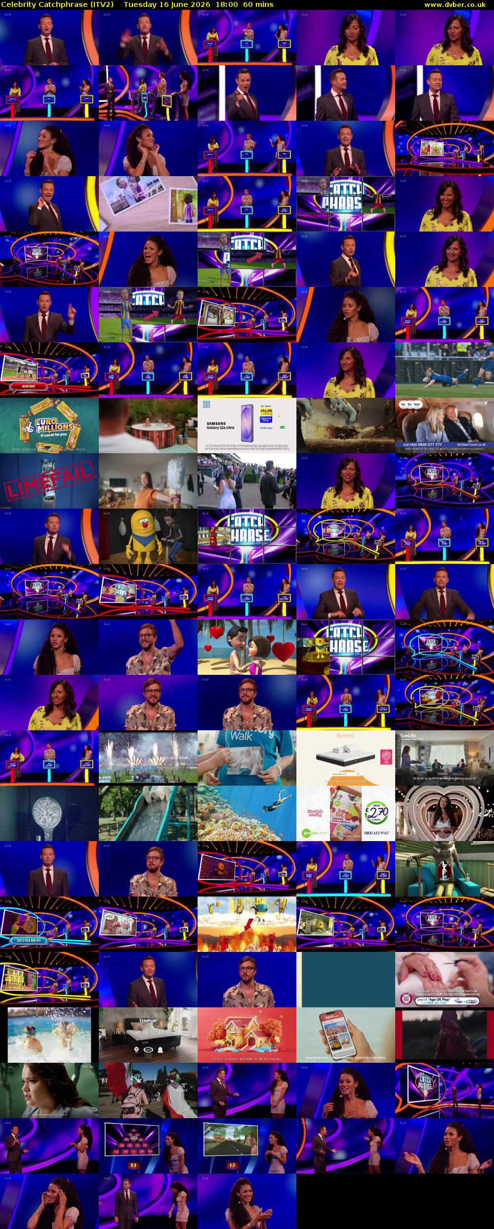 Celebrity Catchphrase (ITV2) Tuesday 16 June 2026 18:00 - 19:00