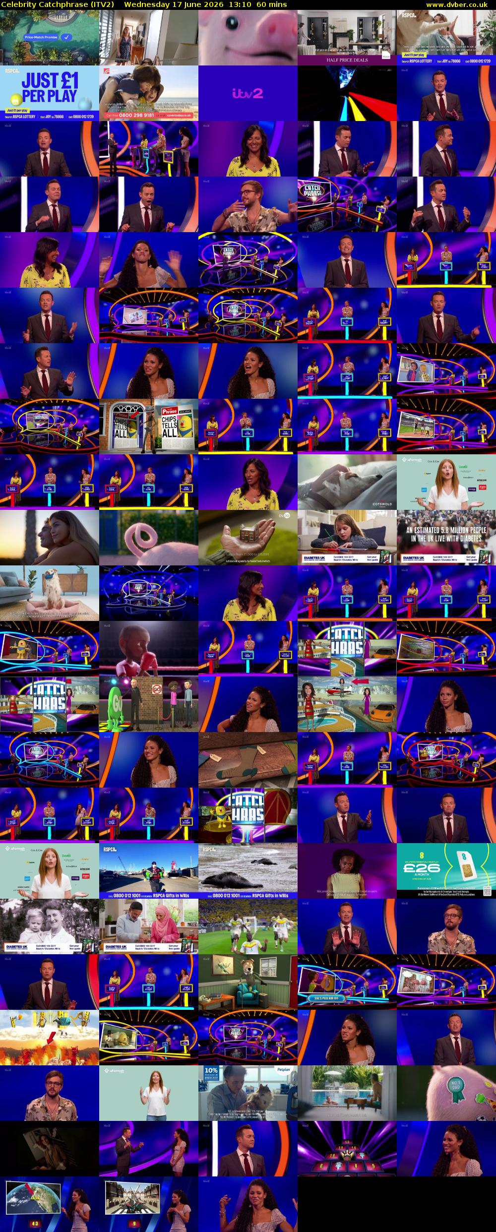Celebrity Catchphrase (ITV2) Wednesday 17 June 2026 13:10 - 14:10