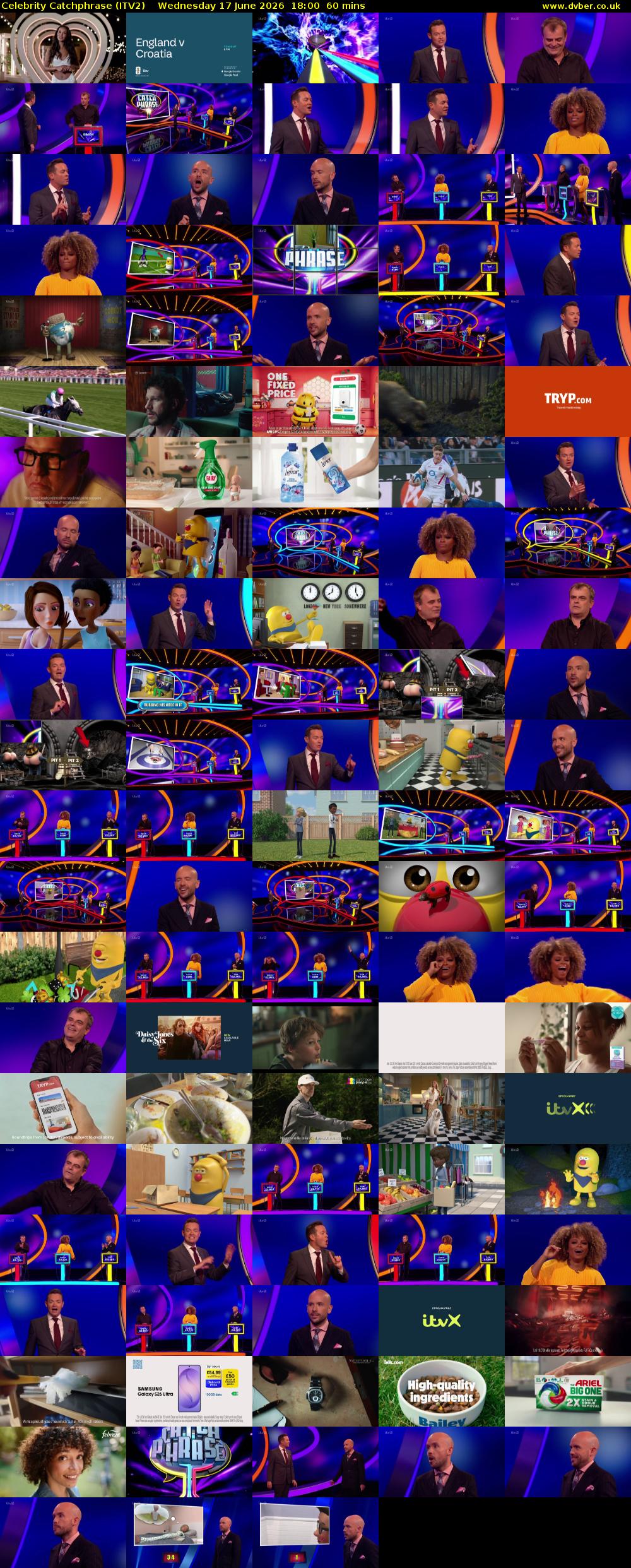 Celebrity Catchphrase (ITV2) Wednesday 17 June 2026 18:00 - 19:00