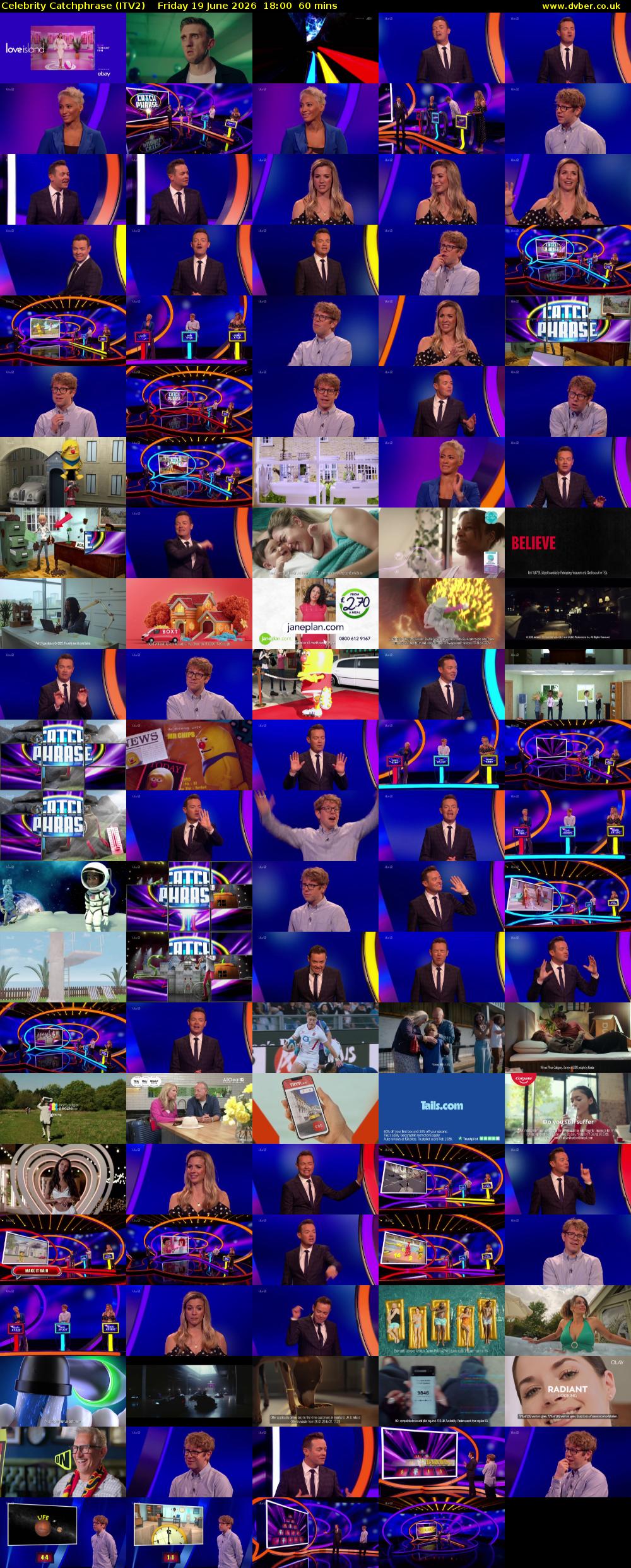 Celebrity Catchphrase (ITV2) Friday 19 June 2026 18:00 - 19:00