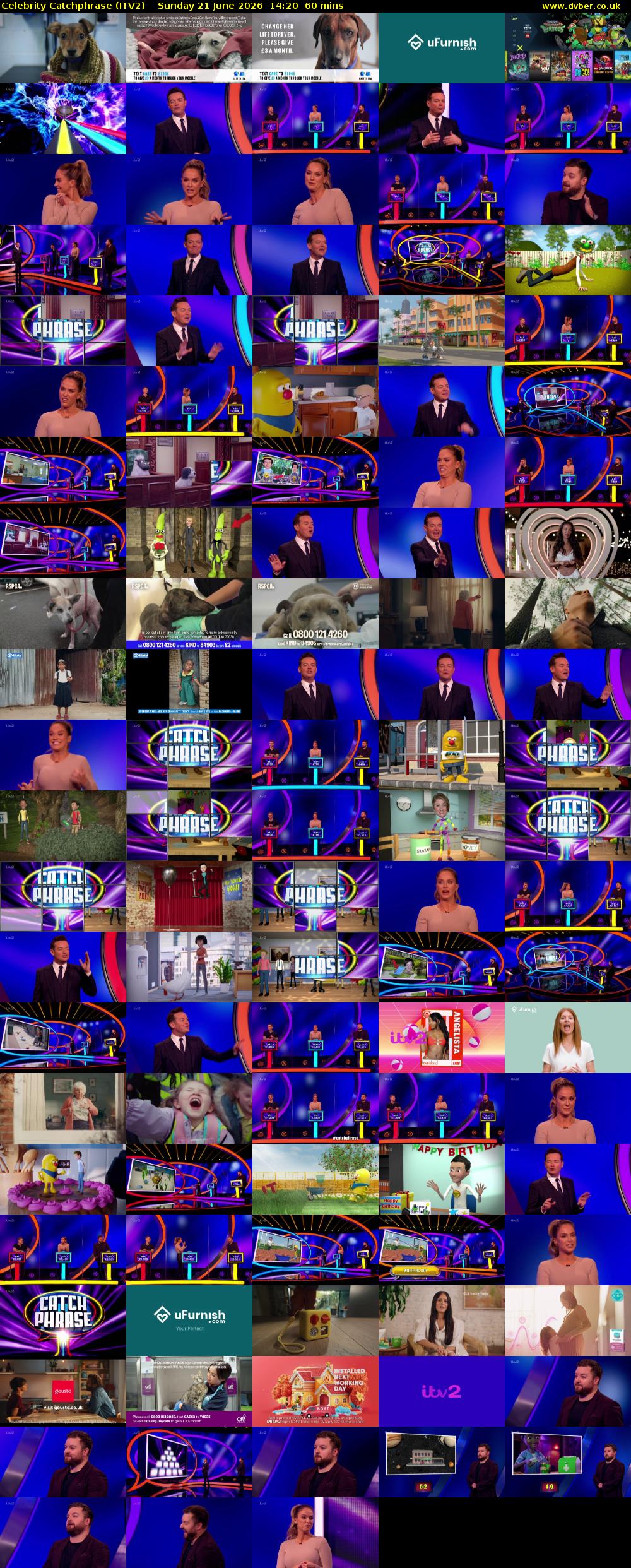 Celebrity Catchphrase (ITV2) Sunday 21 June 2026 14:20 - 15:20