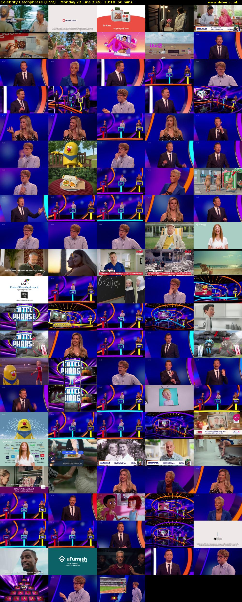 Celebrity Catchphrase (ITV2) Monday 22 June 2026 13:10 - 14:10
